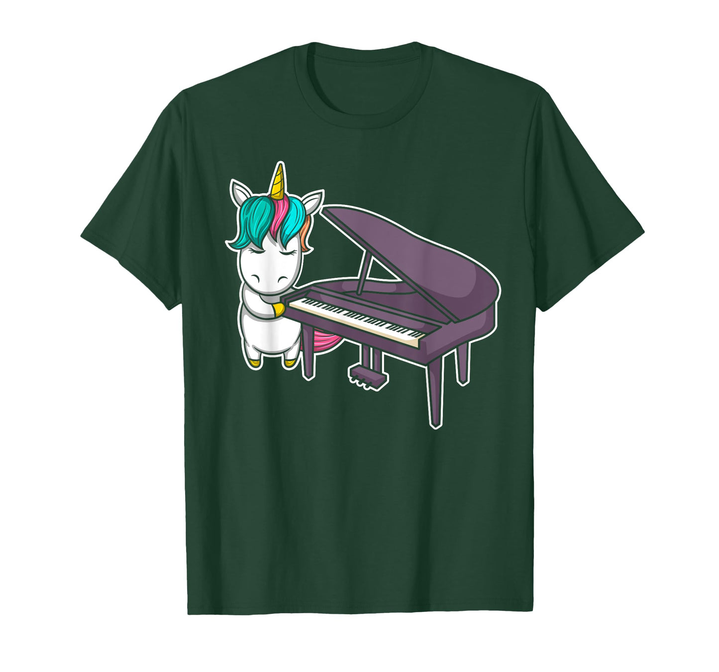 Cute Grand Piano Player Pianist Musician I Unicorn T-Shirt