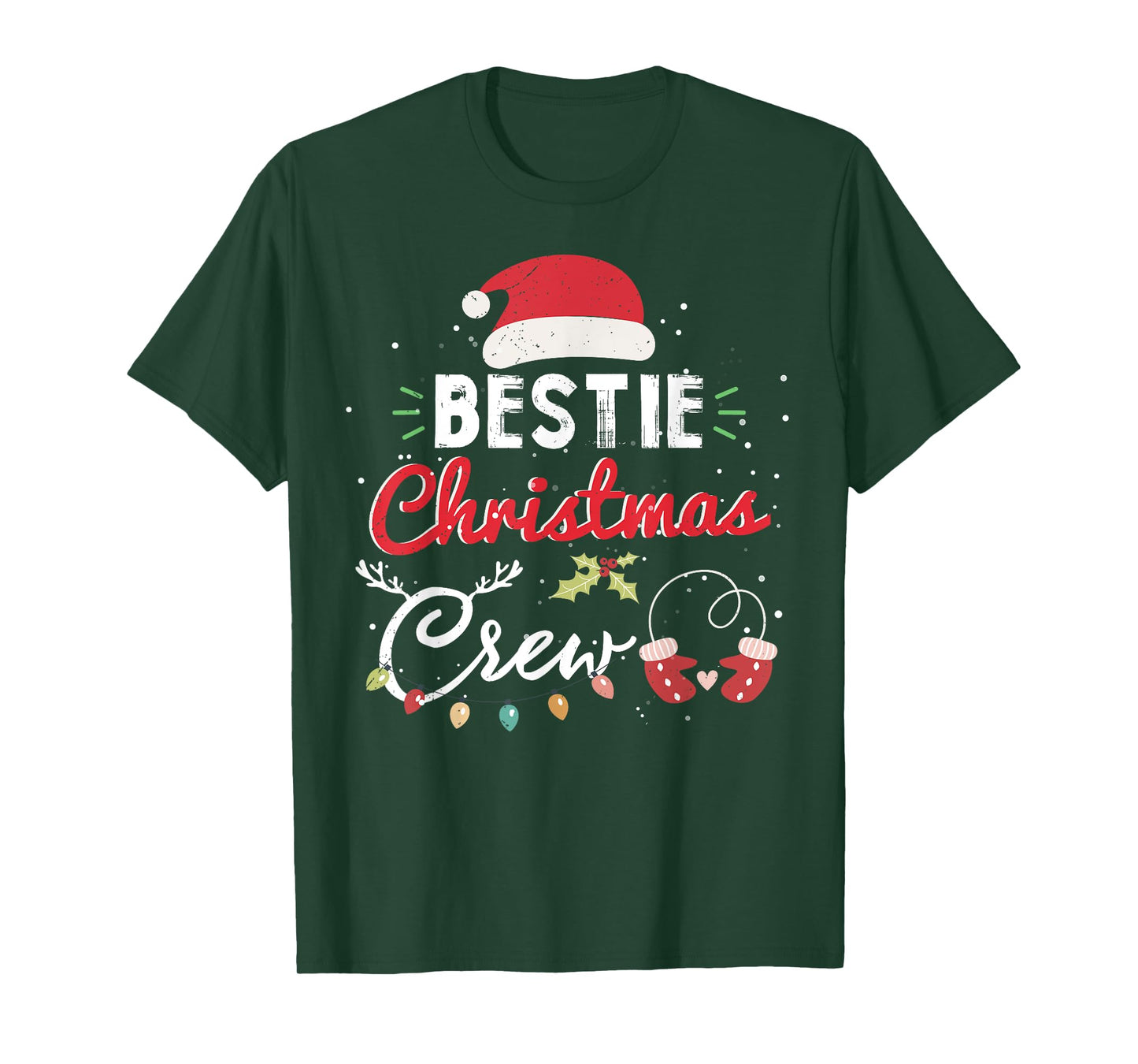 Bestie Christmas Crew Funny Best Friend Matching T-Shirt