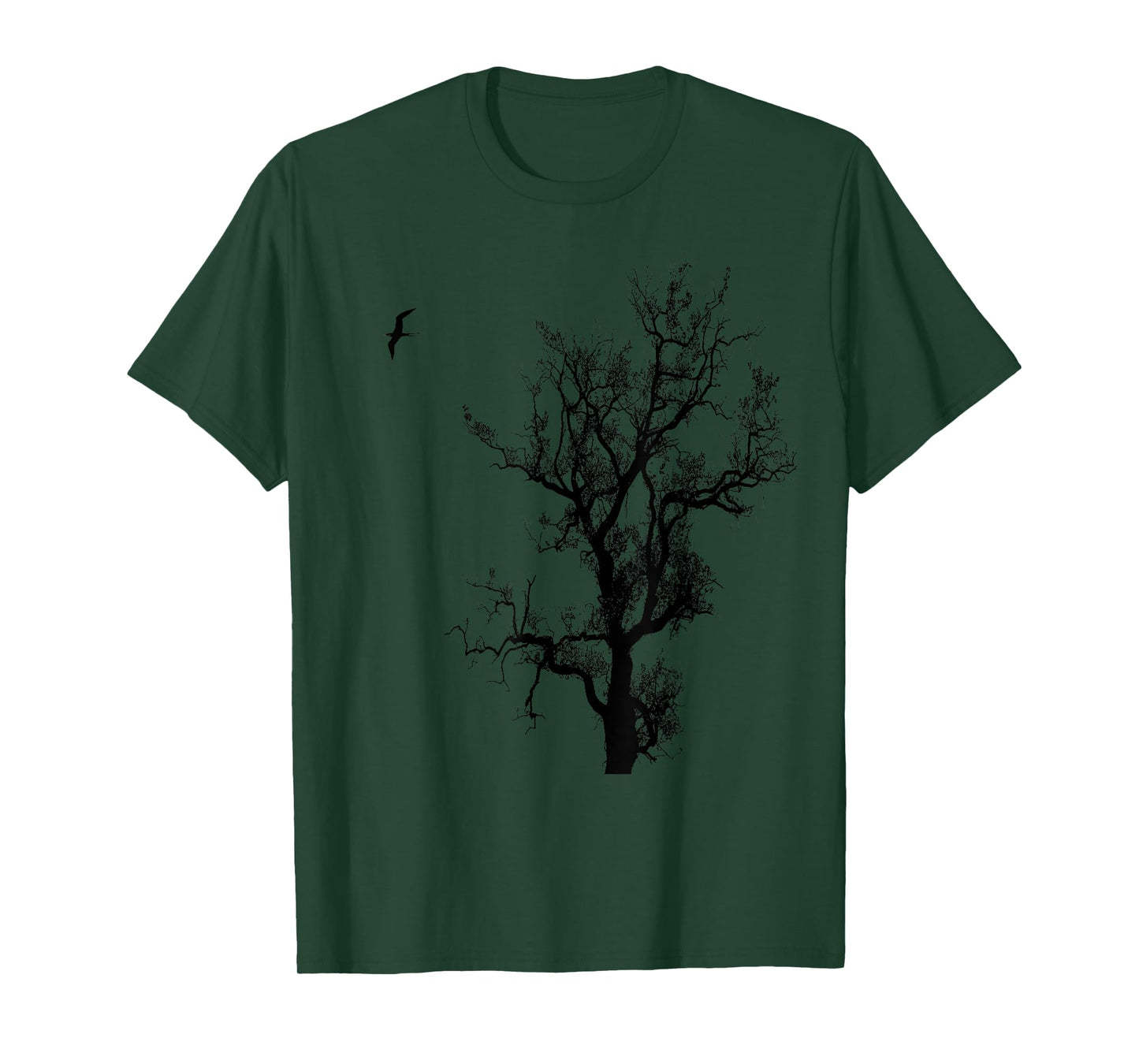 We Love Trees Birds and Nature 'Tree and bird' Tee Nature Black Graphic T-Shirt