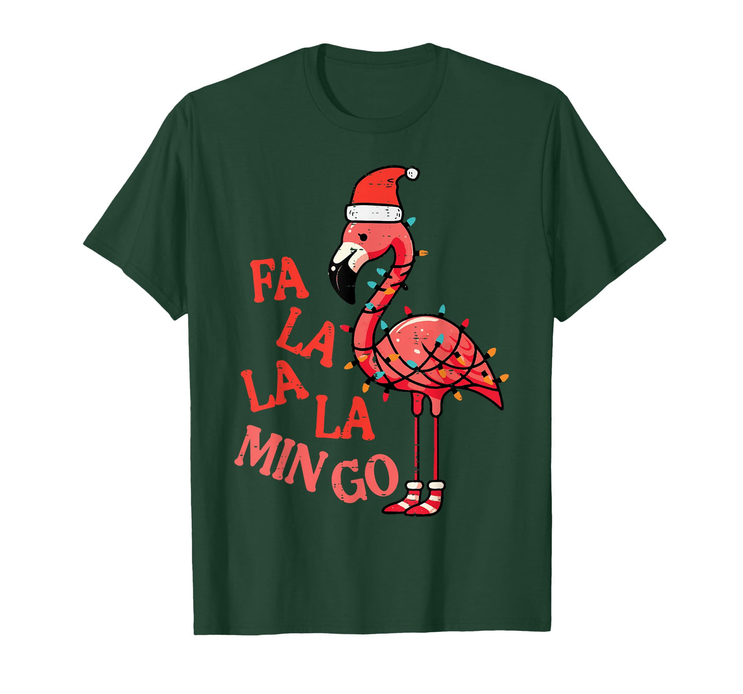 Christmas Flamingo Fa La La Mingo Funny Xmas Women Men Kids T-Shirt