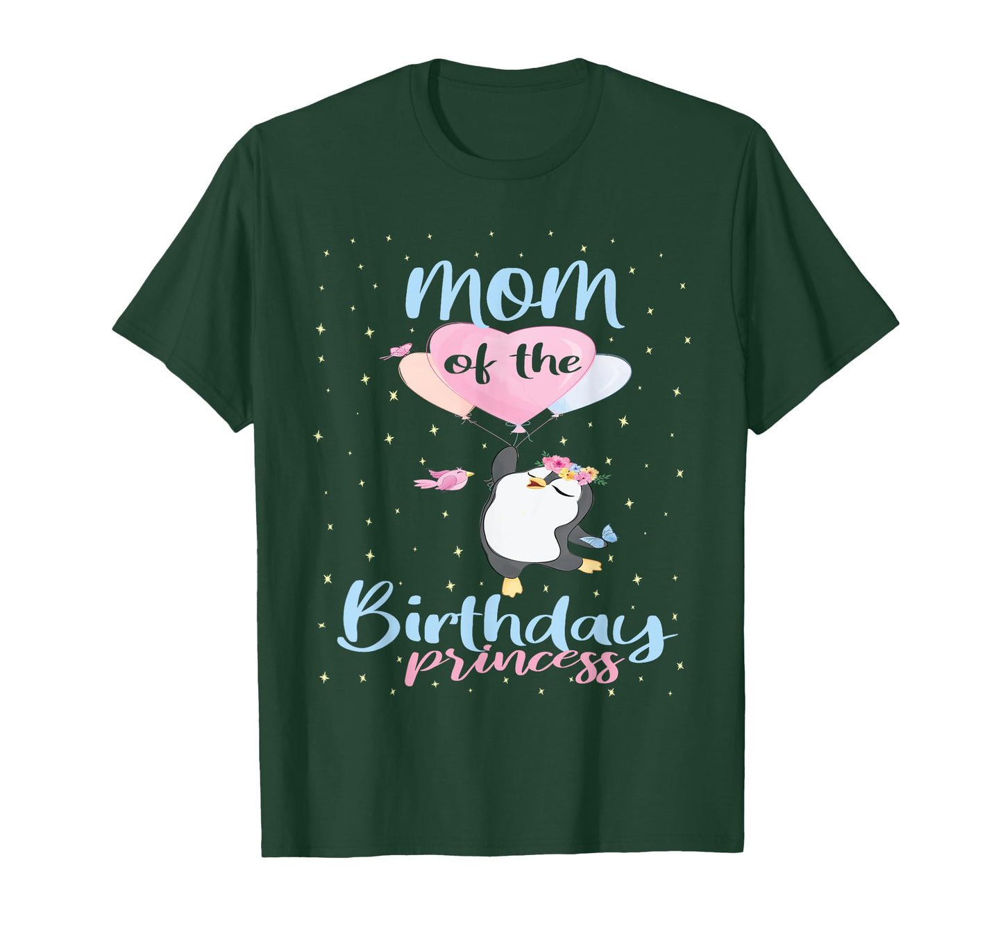 Mom Of The Birthday Princess Penguin Girls B-day Party T-Shirt