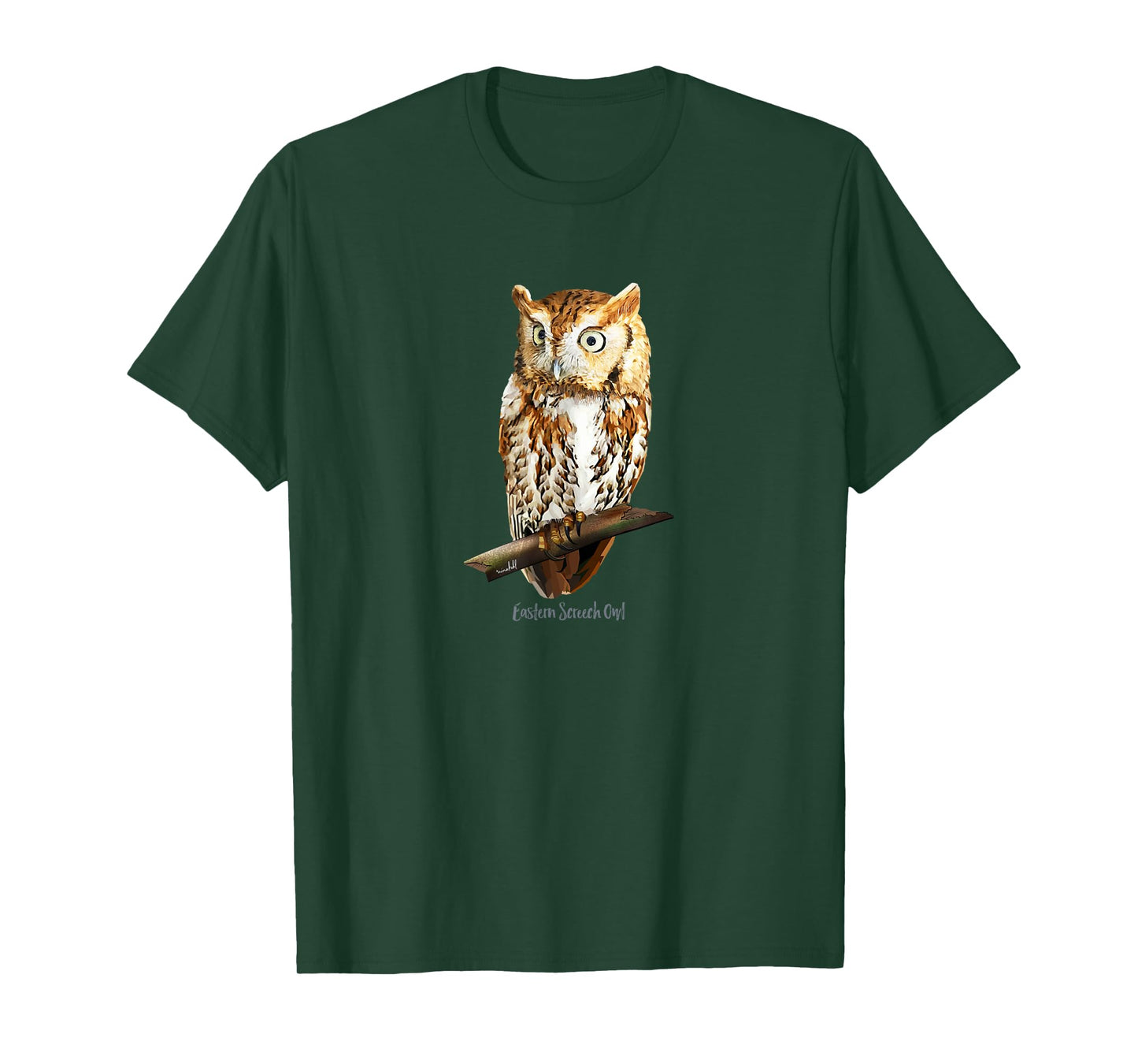 Screech Owl Graphic Birder Shirt Wildlife Bird Watching T-Shirt
