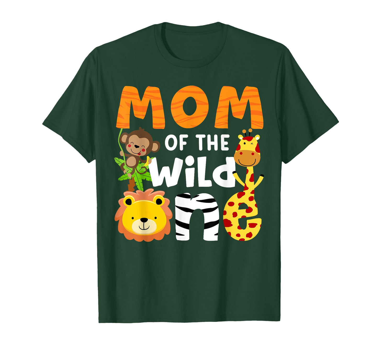 Mom of the Wild One Zoo Birthday Safari Jungle Animals Party T-Shirt