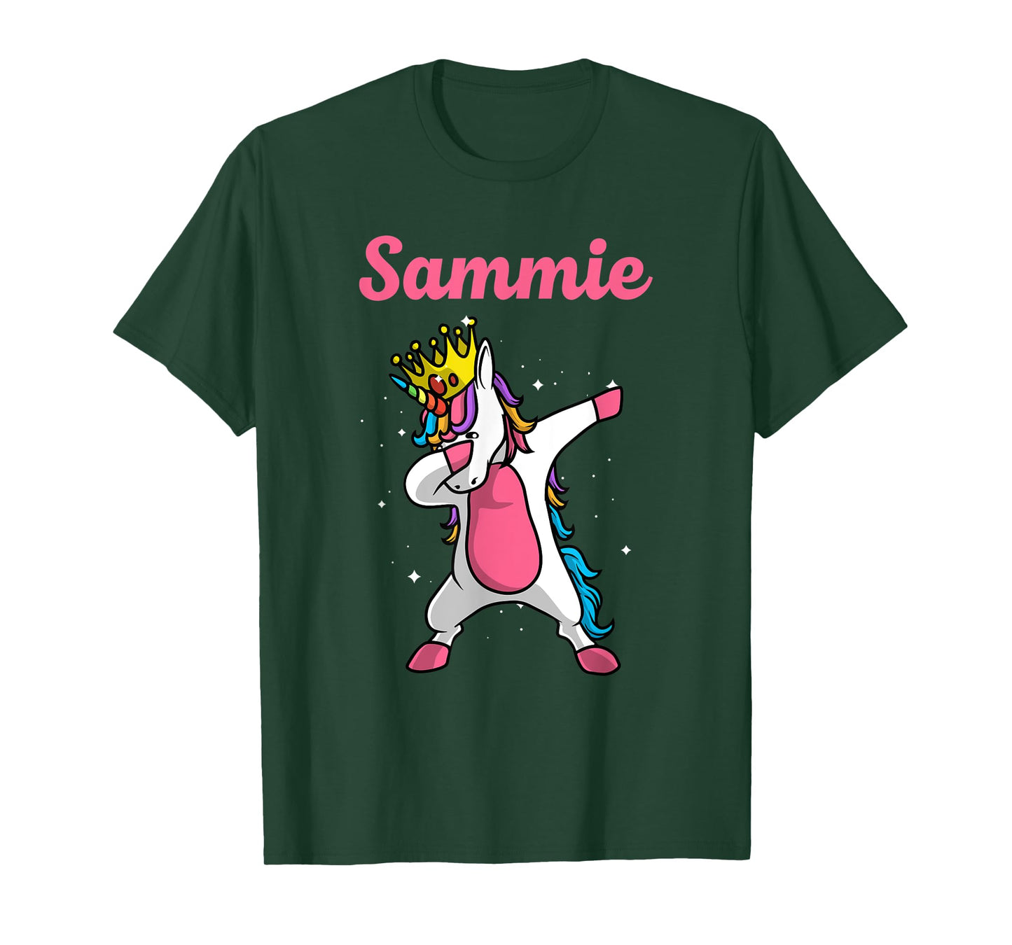 SAMMIE Name Personalized Birthday Dabbing Unicorn Queen T-Shirt