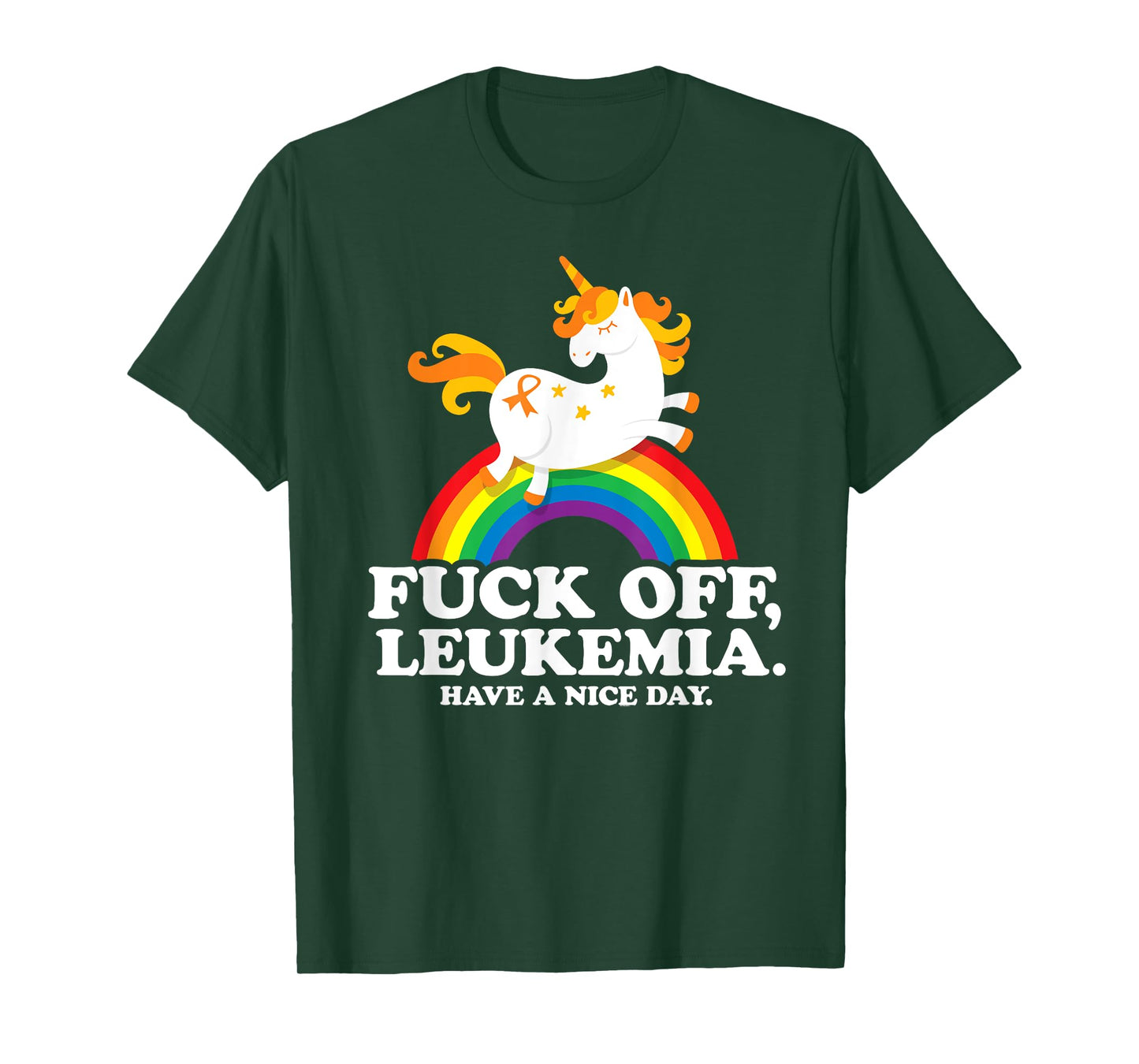 Leukemia Cancer Quote Funny Fuck Off Leukemia Slogan Unicorn T-Shirt