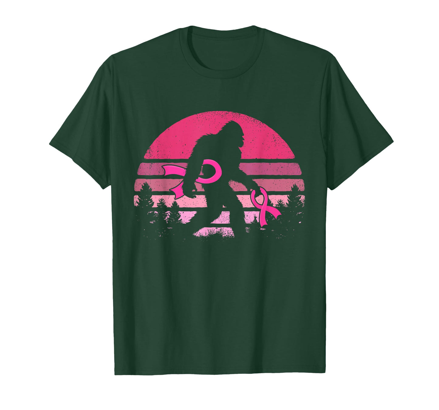 Sasquatch Pink Ribbon Funny Bigfoot Breast Cancer Awareness T-Shirt