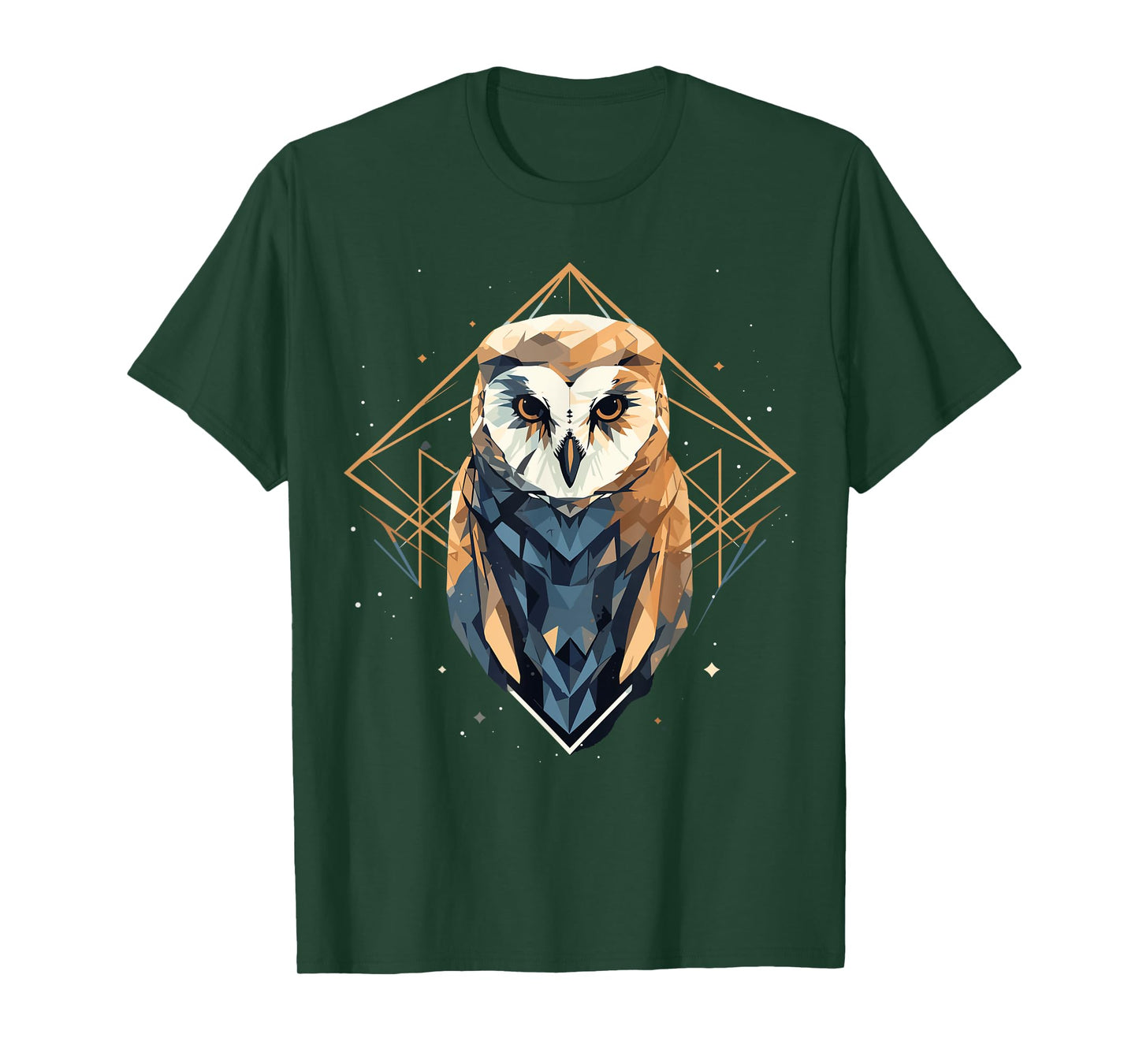 Barn Owl Geometric Patten Art, Cute Barn Owl Lover T-Shirt