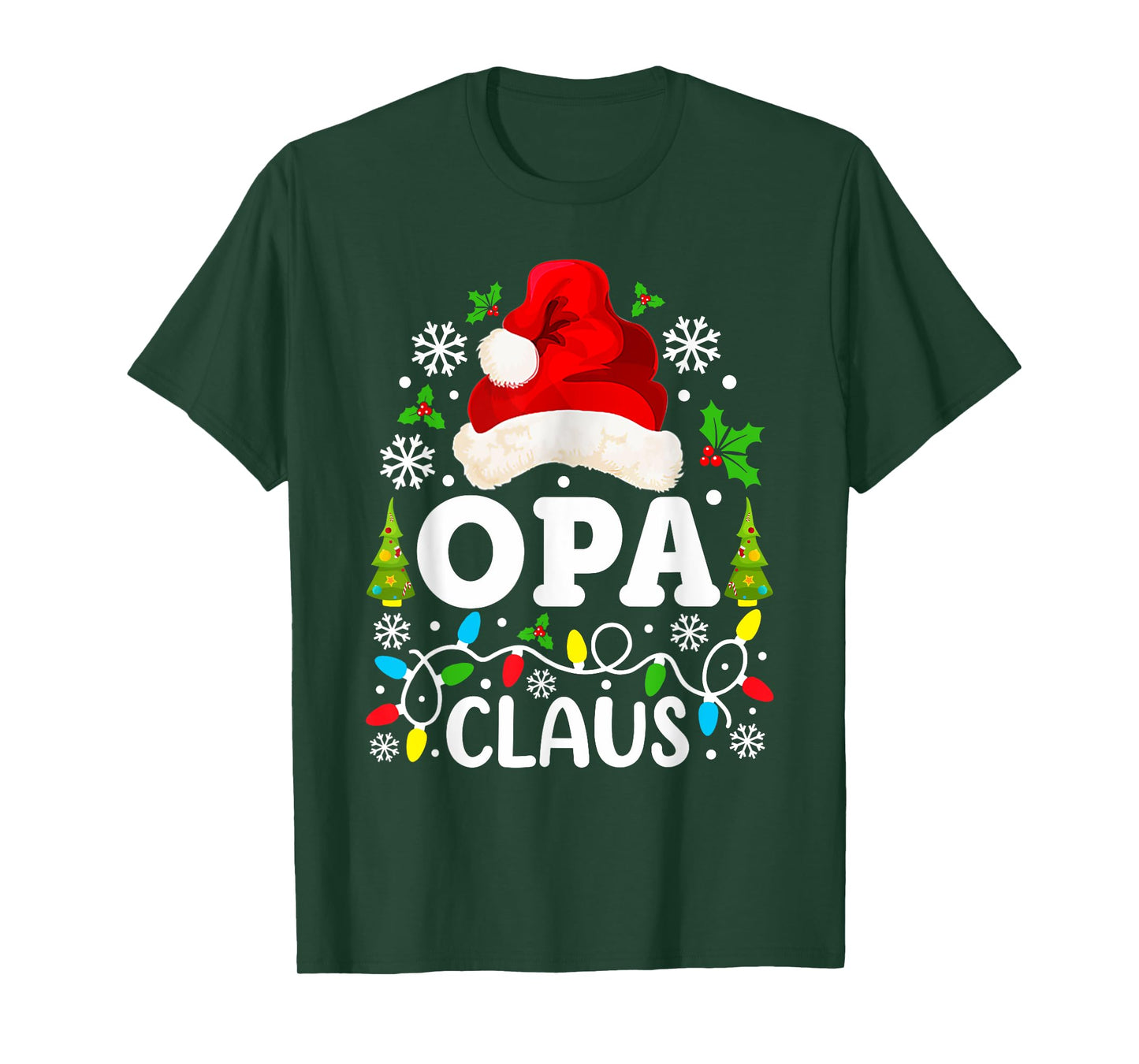 Opa Claus Funny Christmas Family Matching Grandpa T-Shirt