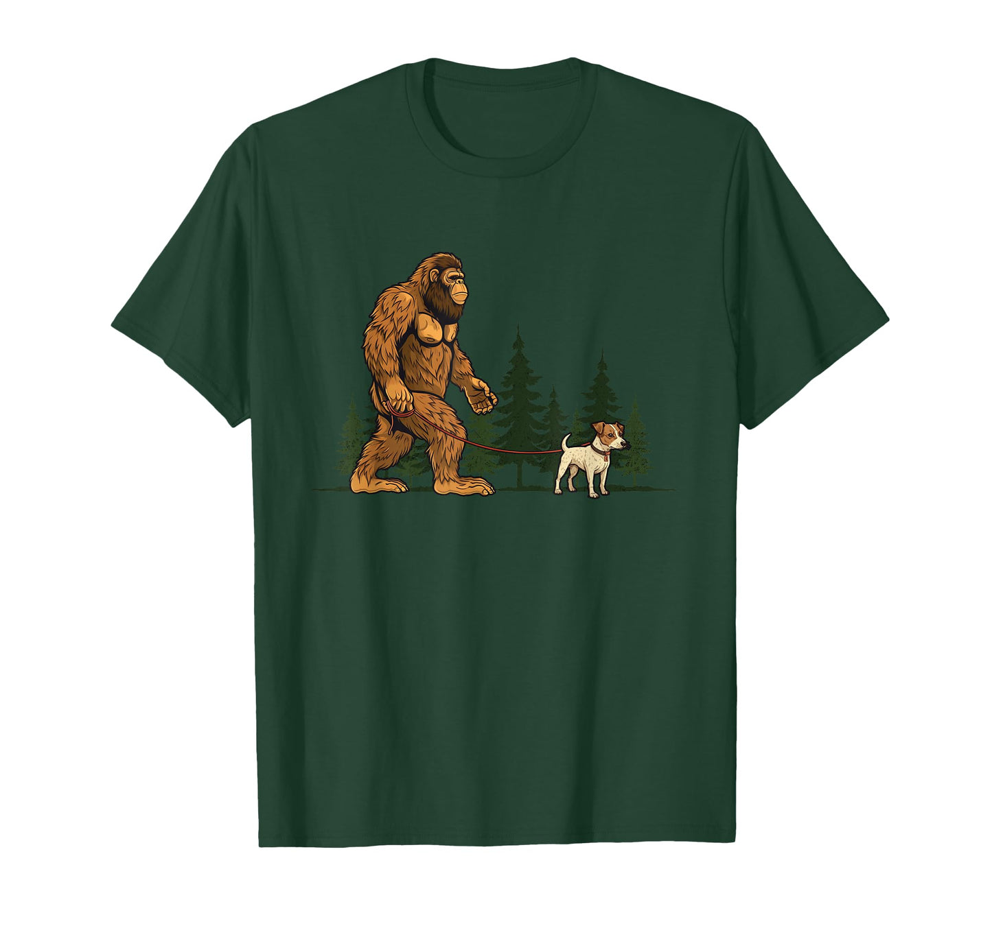 Funny Jack Russell Bigfoot Dog Walking Dog Mom Dad Kids T-Shirt