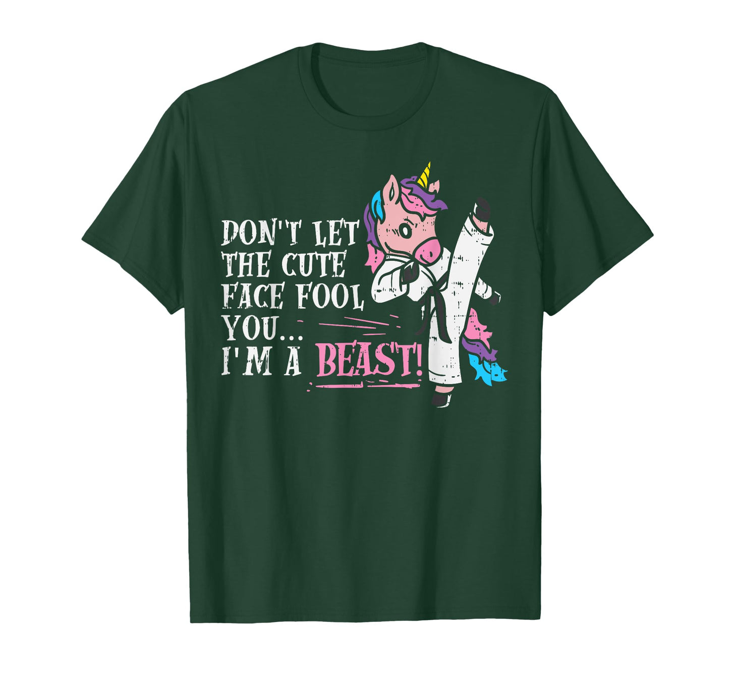 Karate Unicorn Cute Face Beast Taekwondo Martial Arts Women T-Shirt