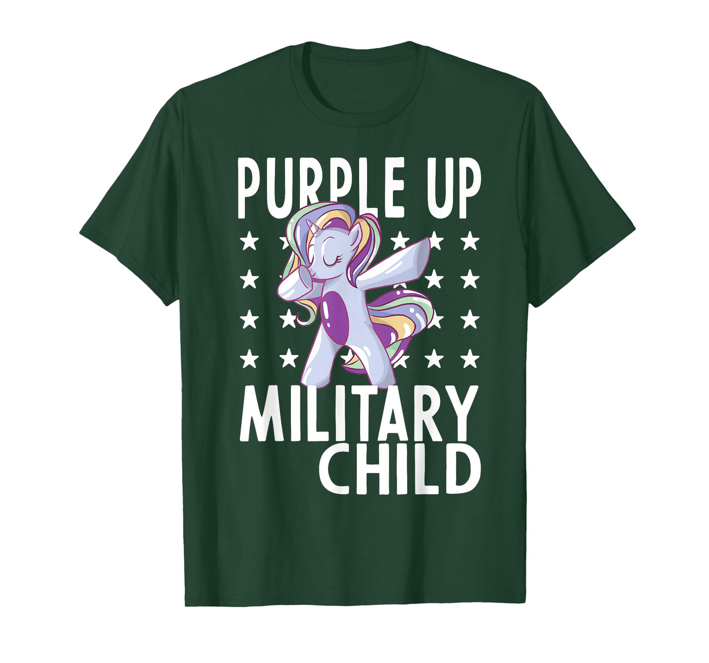 Awareness Month Purple Up Military Child 2023 Unicorn Kids T-Shirt