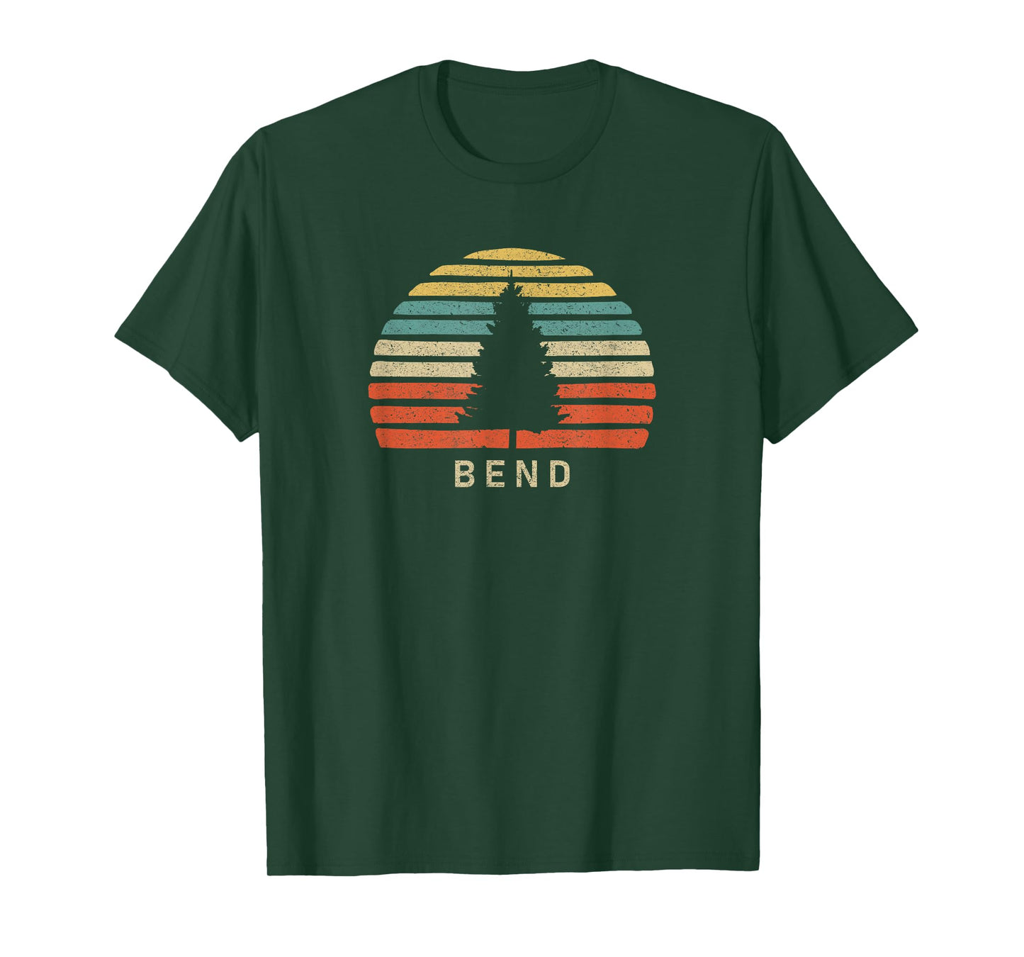 Retro Sunset Bend Oregon T-Shirt Pine Tree T-Shirt