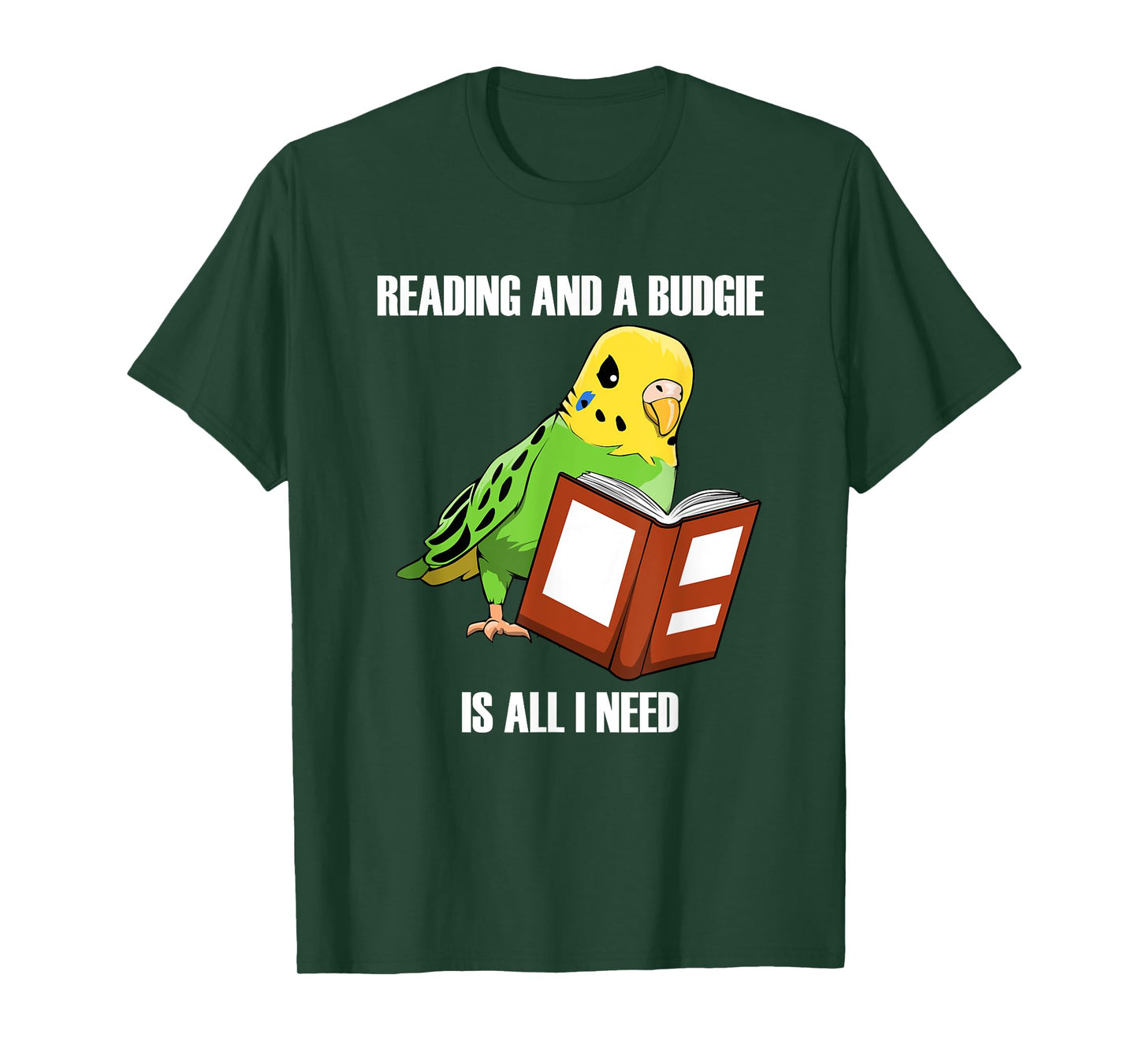 Cute Parakeet Budgie and Reading Books T-Shirt