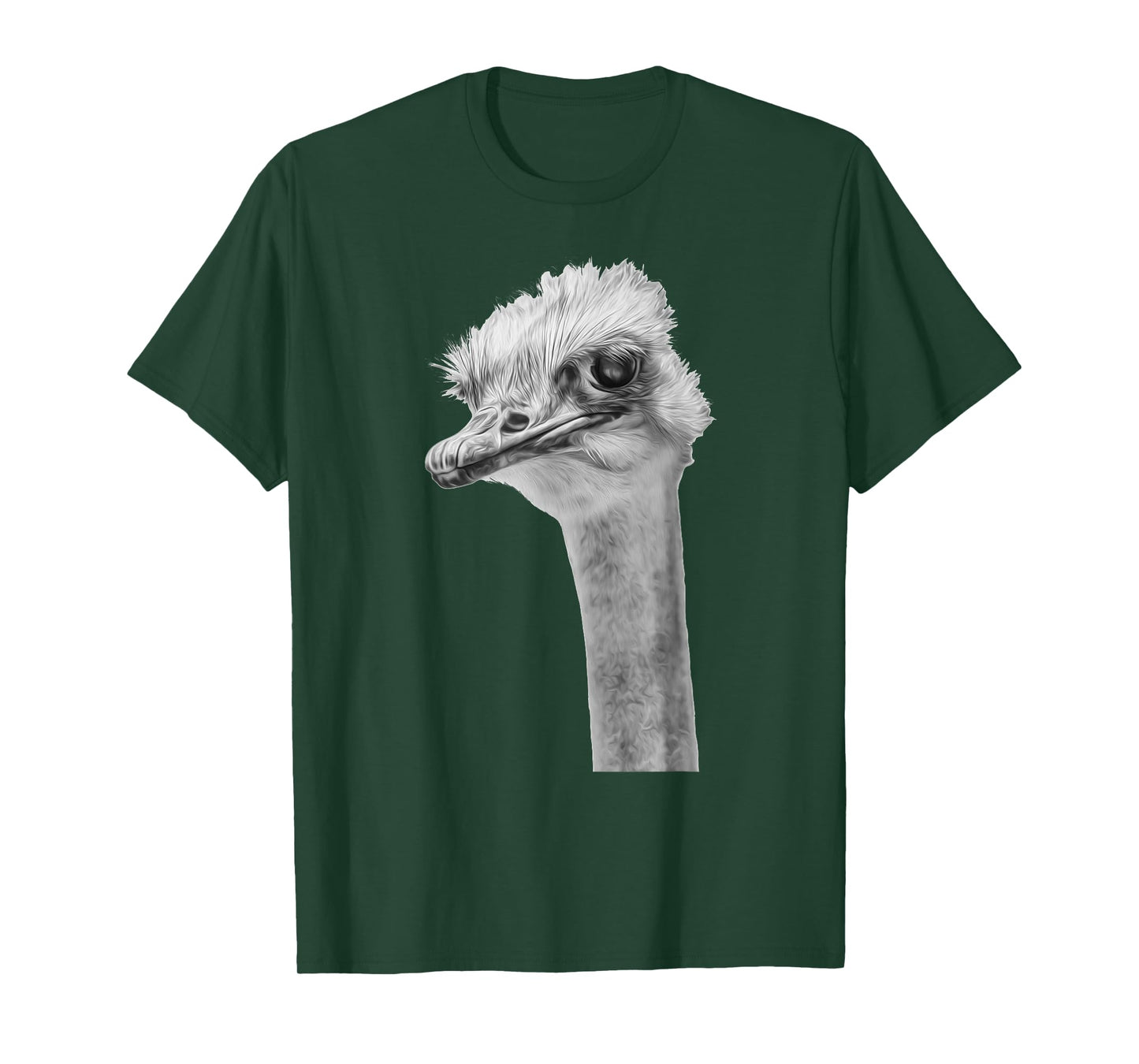 Ostrich in. Black and White T-Shirt