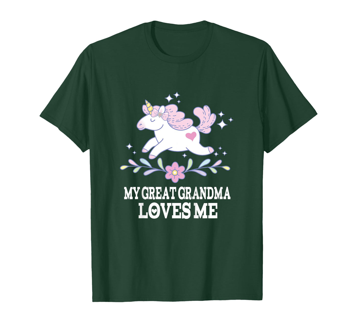 My Great Grandma Loves Me Girl Unicorn Granddaughter T-Shirt