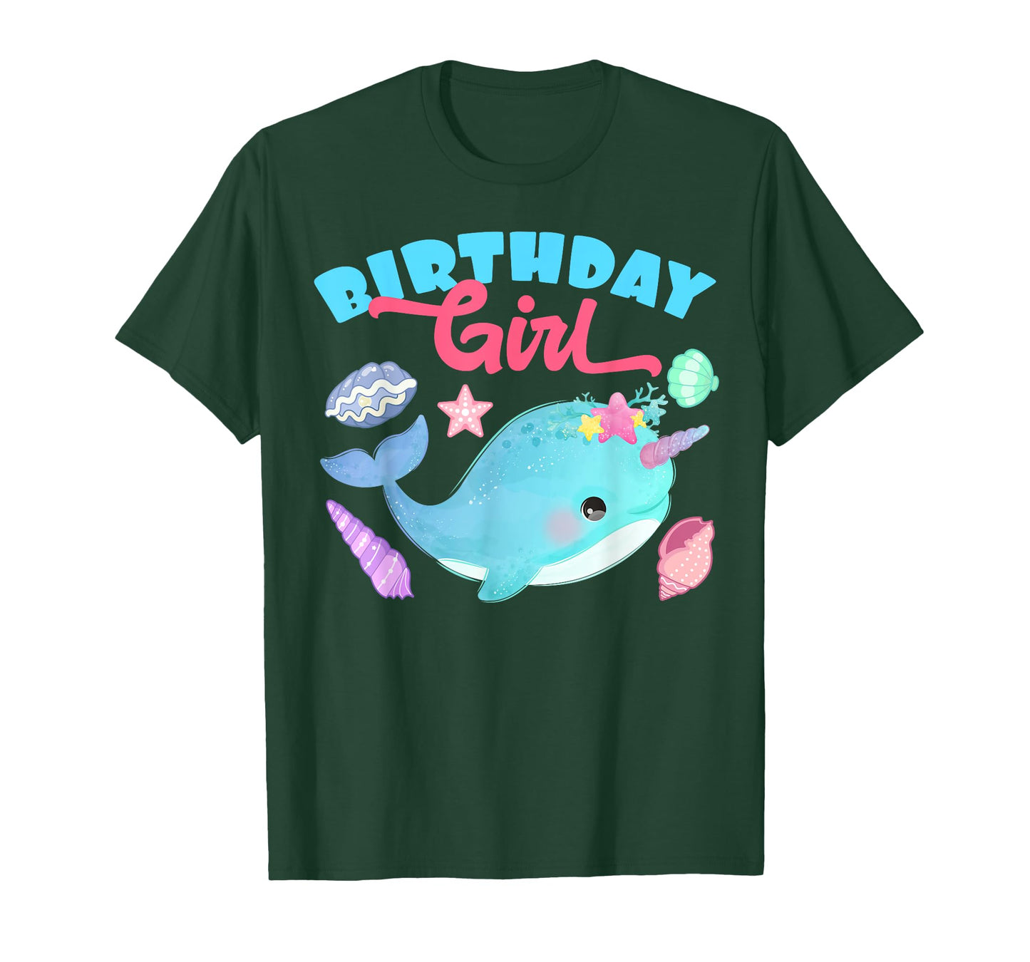 Birthday Girl CAke Candle Narwhale Animals Fish Top Narwhal T-Shirt