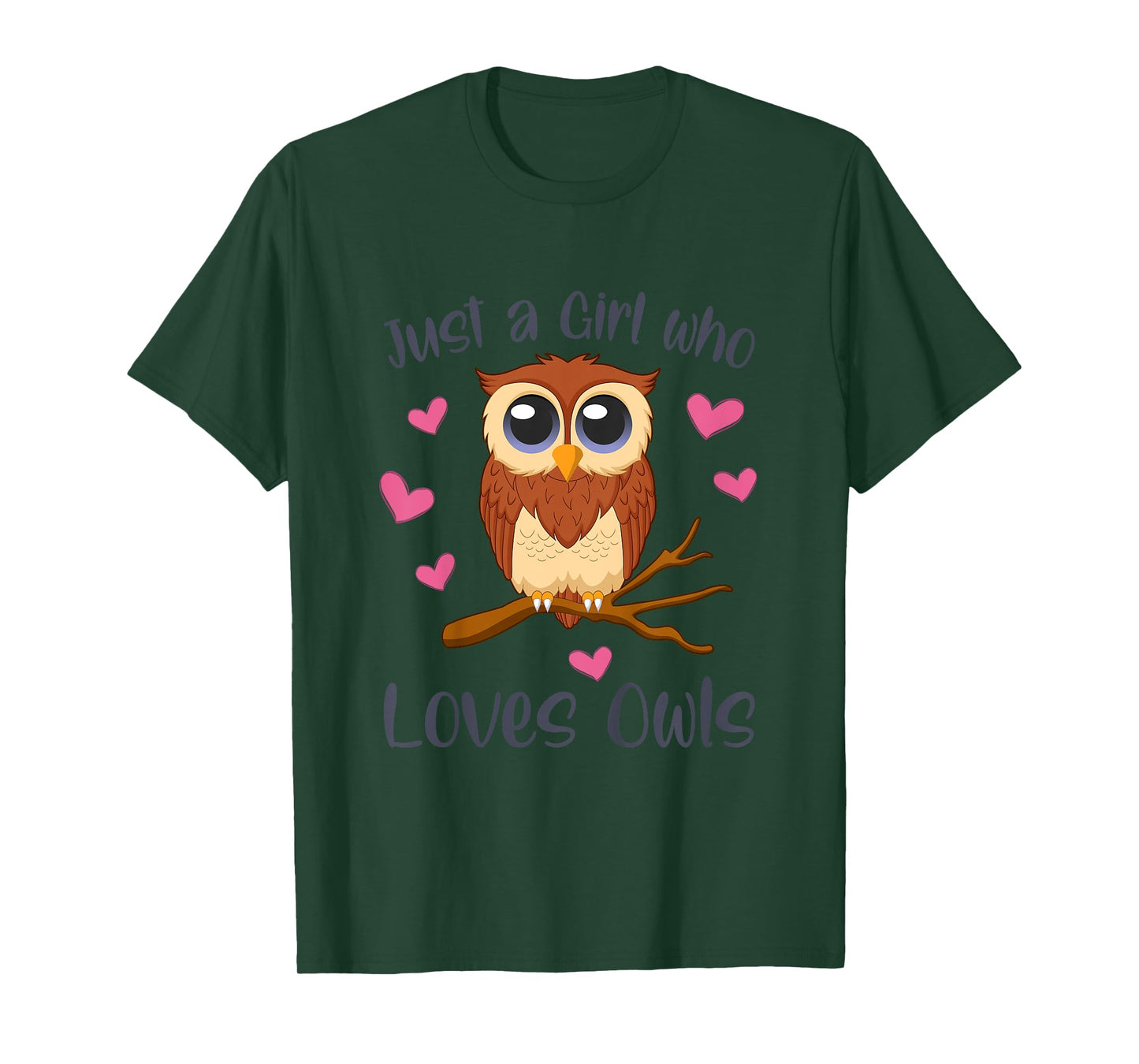 JUST A GIRL WHO LOVES OWLS Funny Owl Lover Toddler Girl Kids T-Shirt