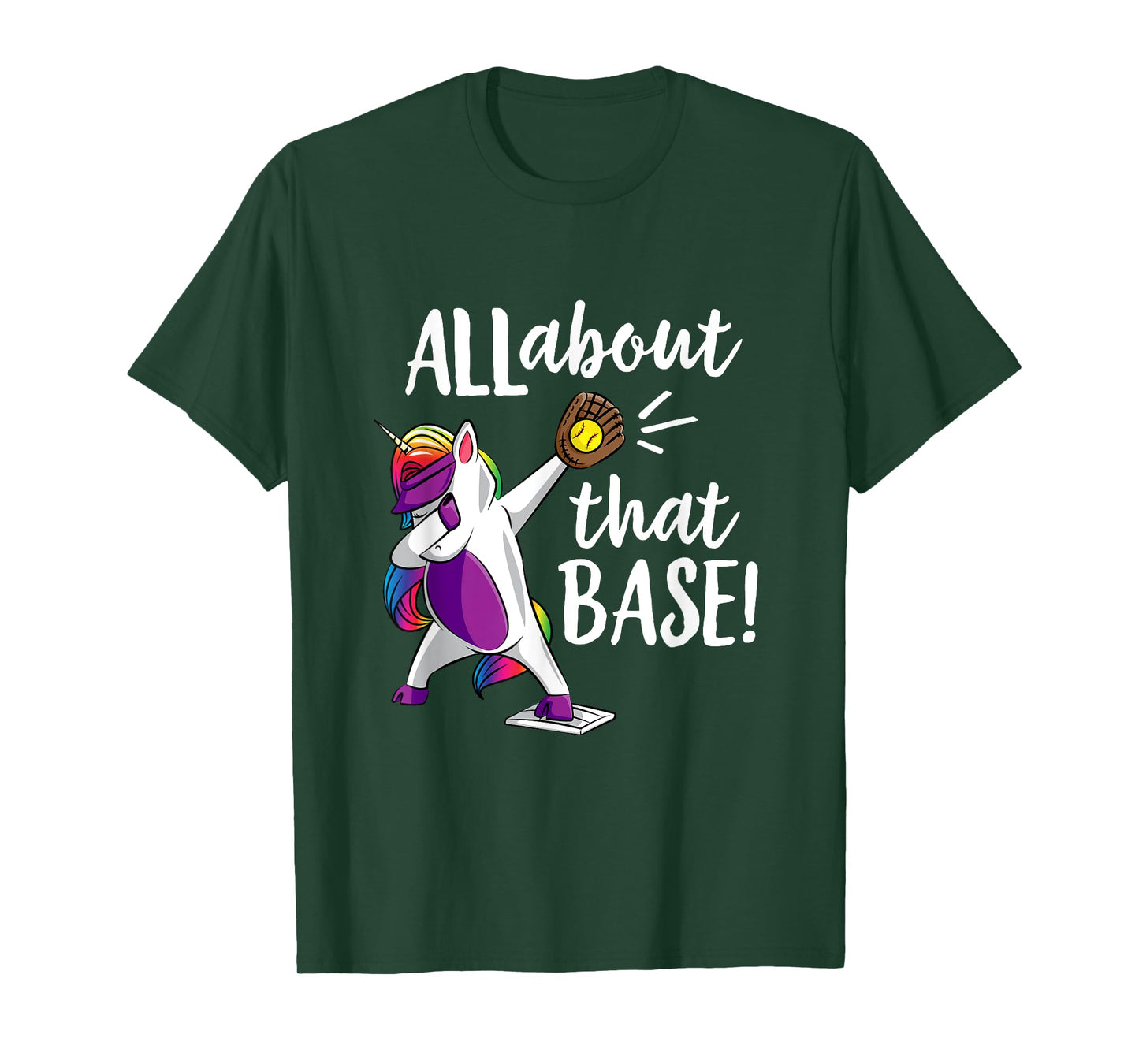 Dabbing Unicorn Softball Shirt for Girls Soft Ball Gear Gift T-Shirt