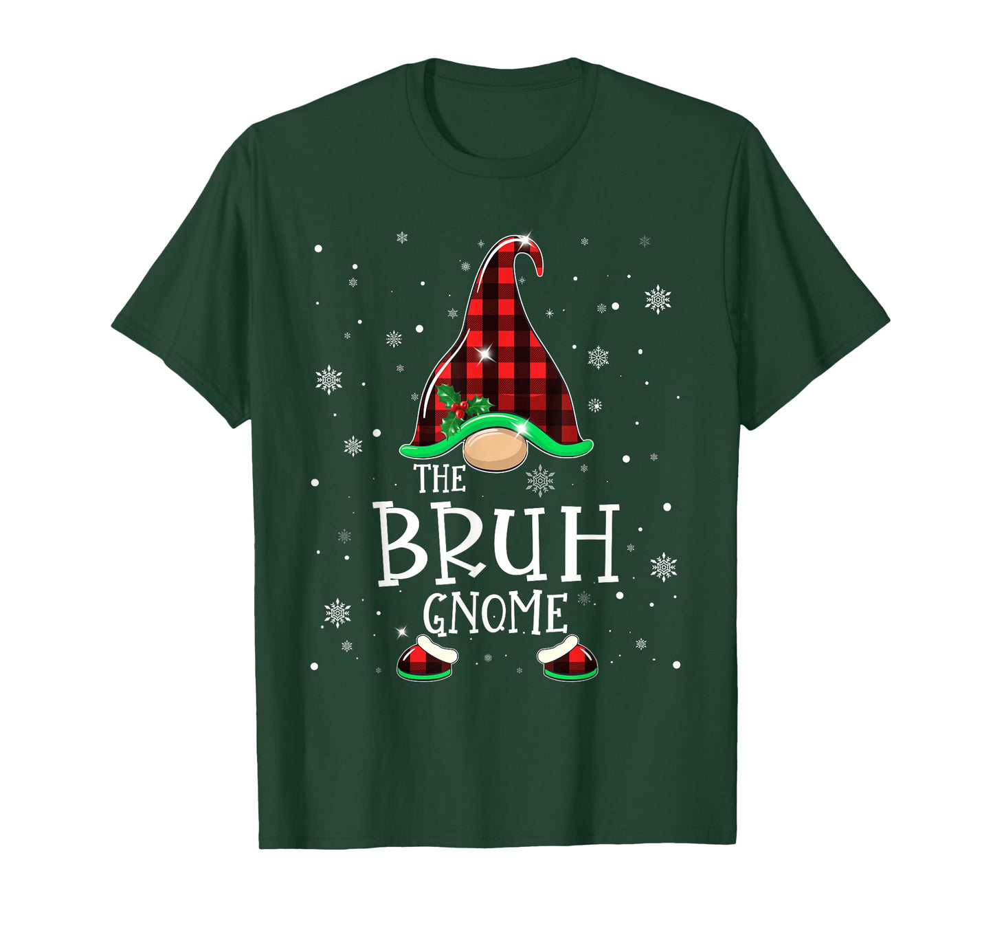 Funny BRUH Gnome Matching Christmas BRO Meme Teens Boys Xmas T-Shirt