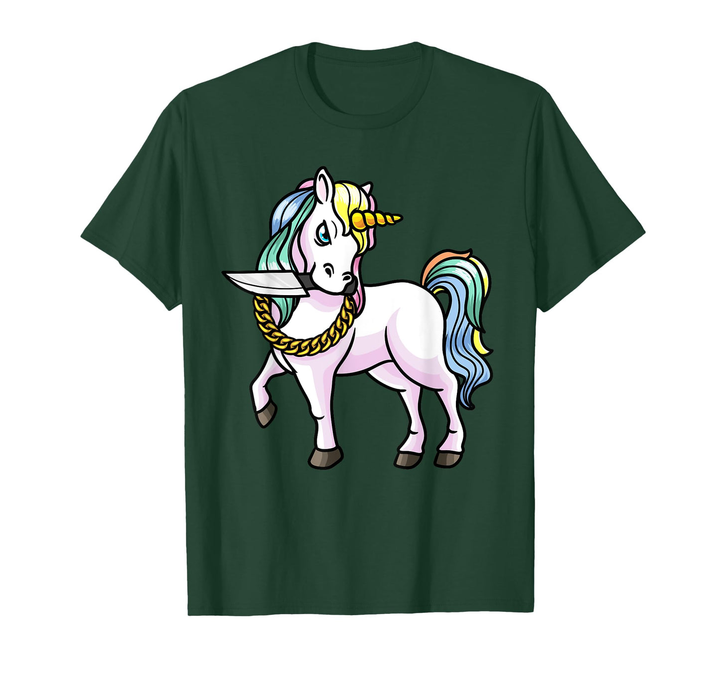 Unicorn With Knife Girls Women T-Shirt