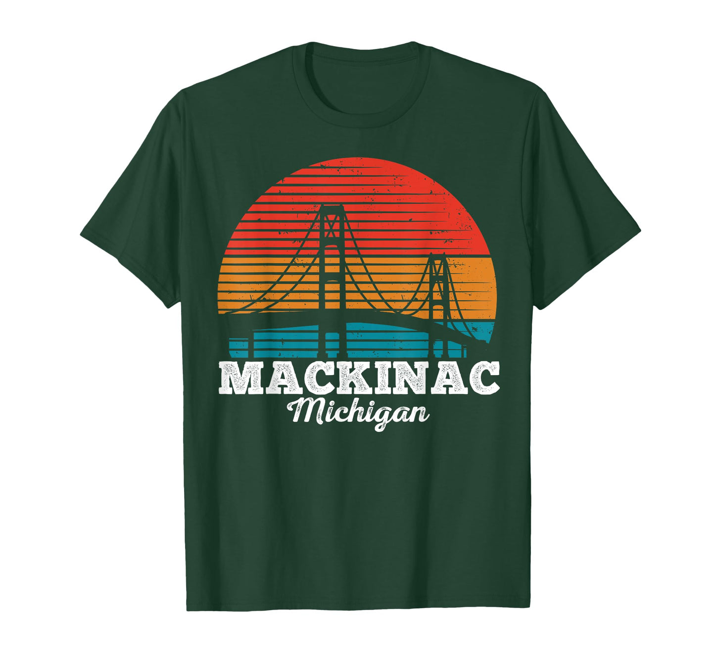 Mackinac Bridge Souvenir Mackinaw Island Retro Michigan T-Shirt