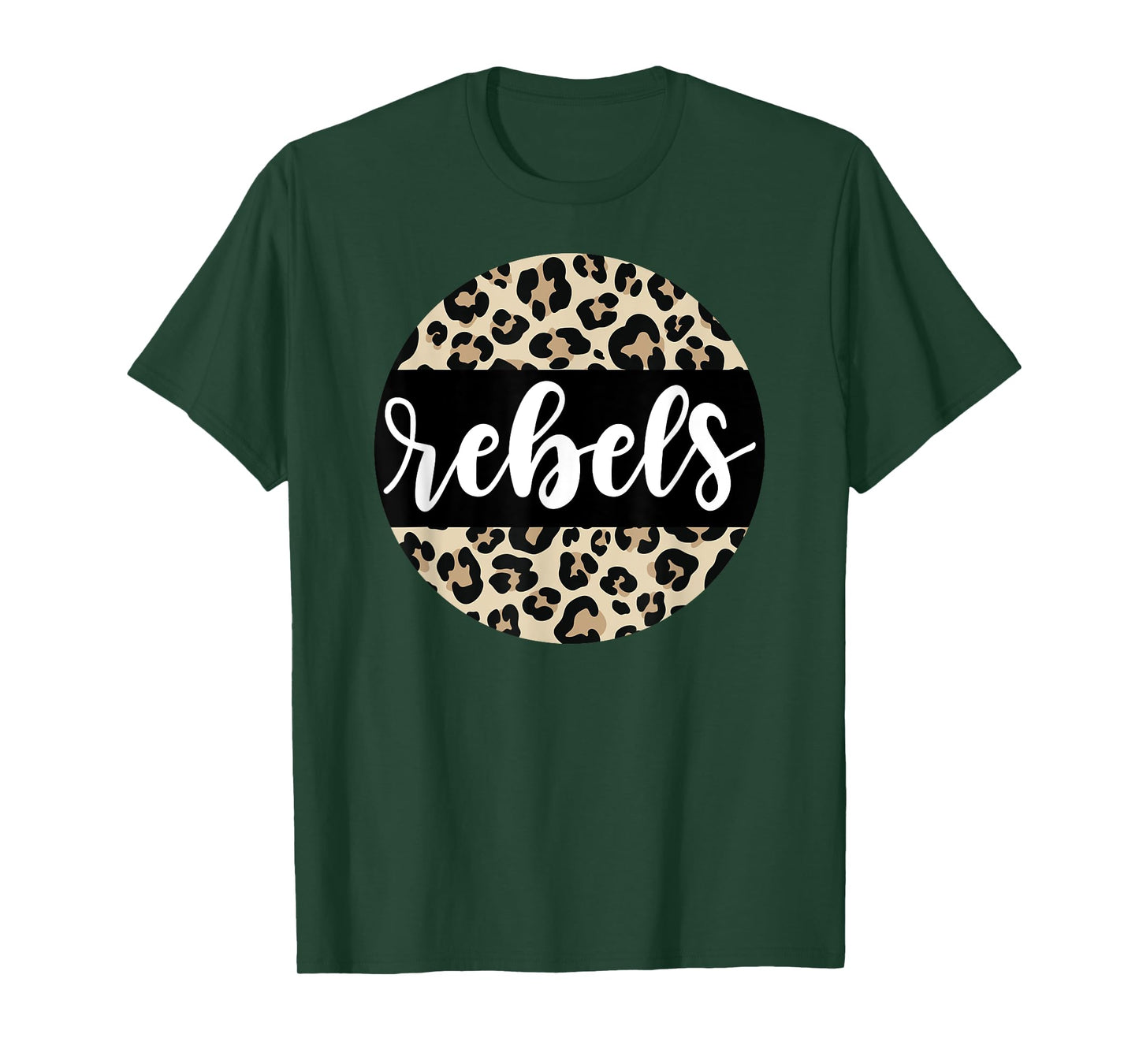 Leopard Print Rebels Team Mascot School Spirit Game Night T-Shirt