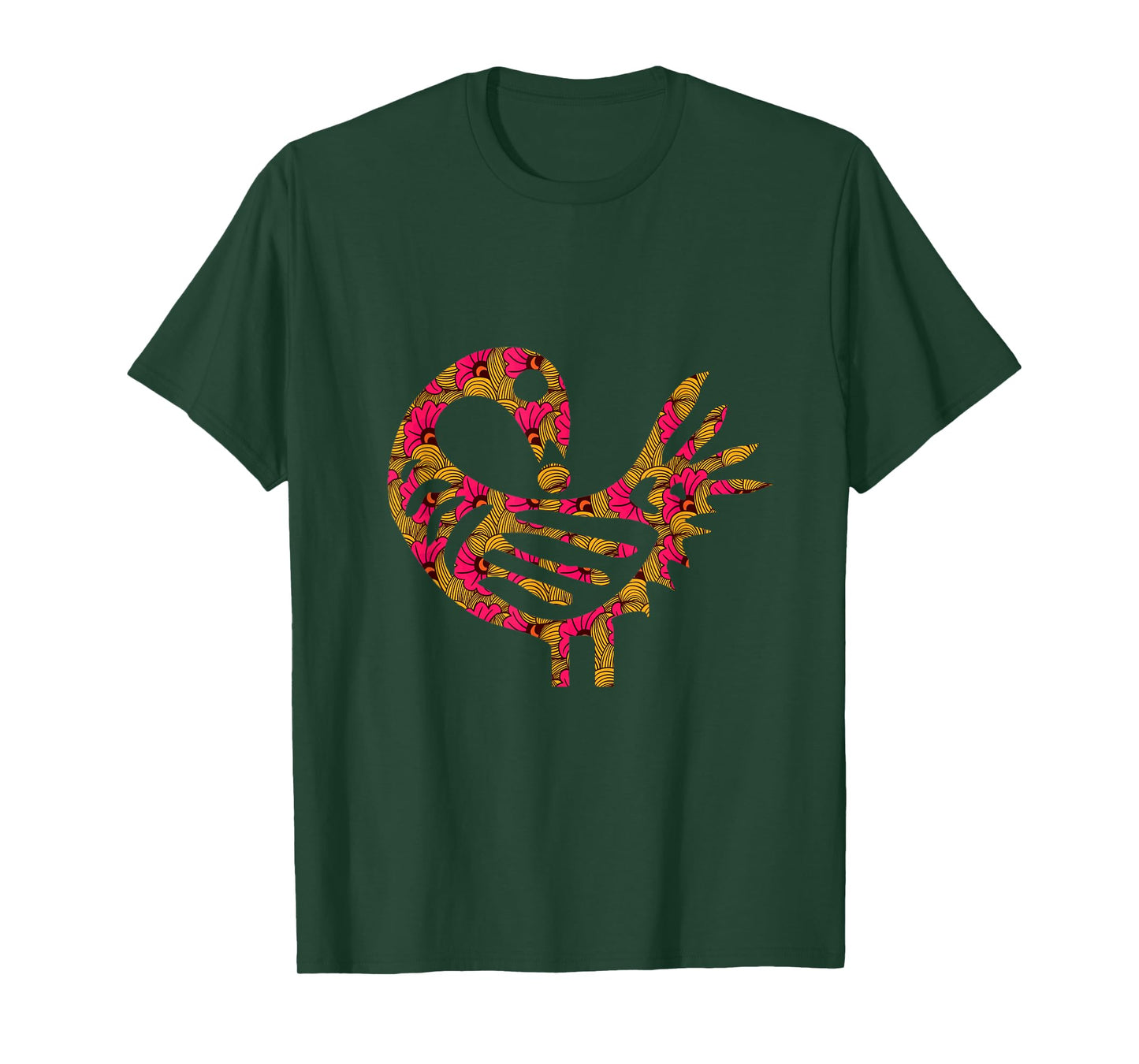 Sankofa Bird Creative Flower Afrocentric Adinkra Symbol T-Shirt