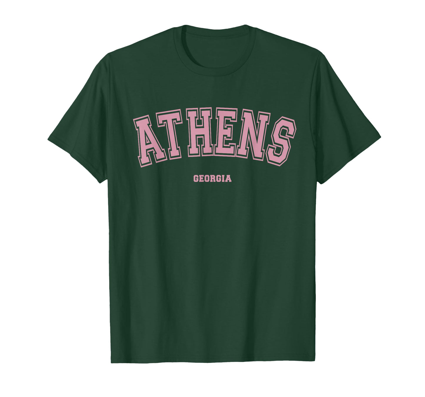 Pink Athens Georgia GA Varsity Style on Athens T-Shirt