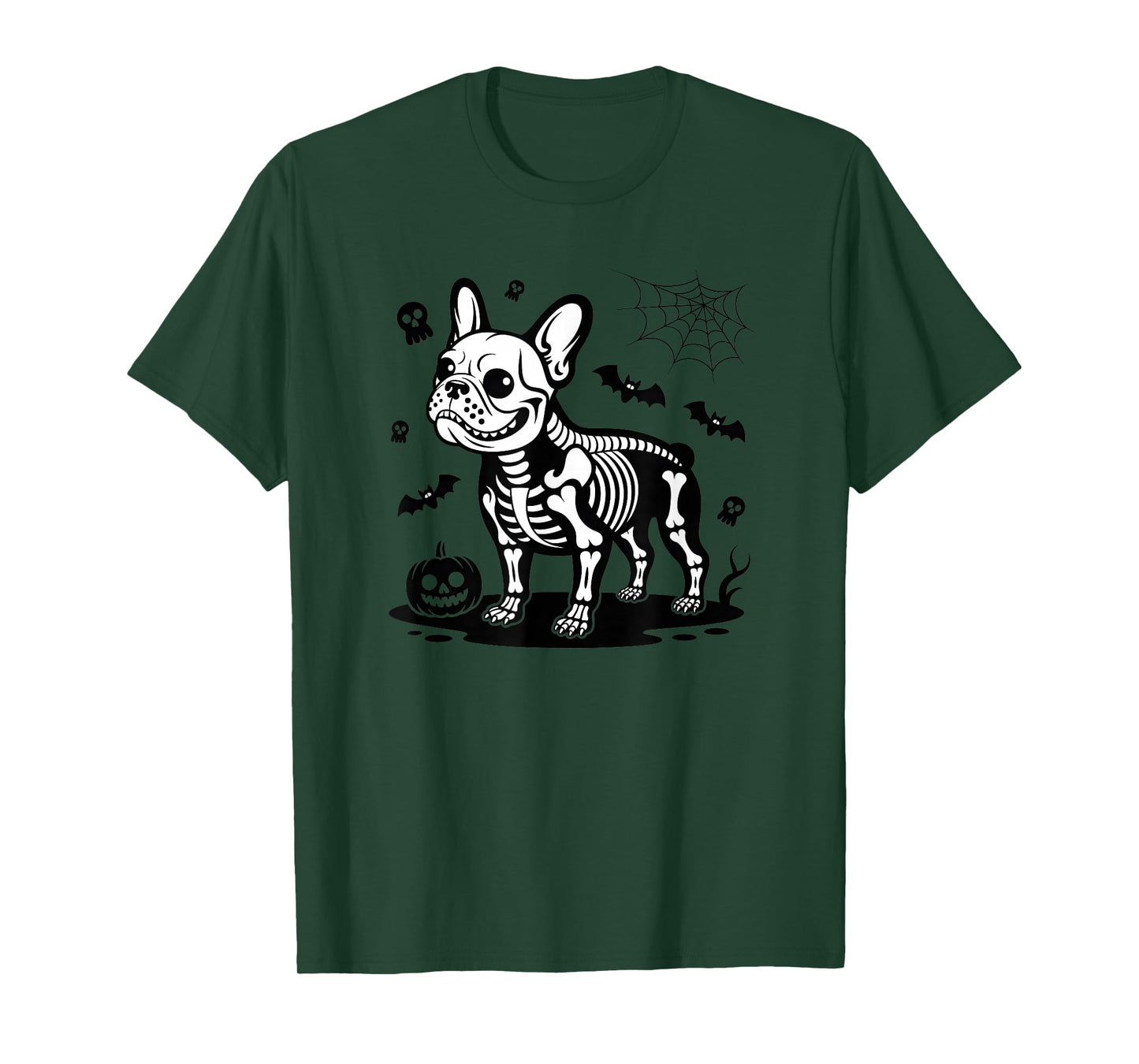 Spooky French Bulldog Skeleton Halloween Dog Bones Frenchie T-Shirt