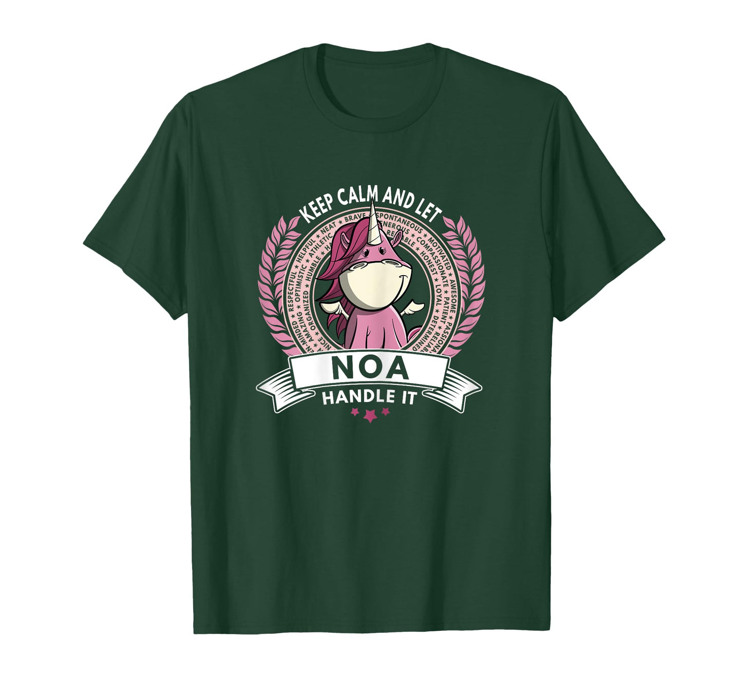 Unicorn Noa Name - Girls Women Personalized Unicorn T-Shirt
