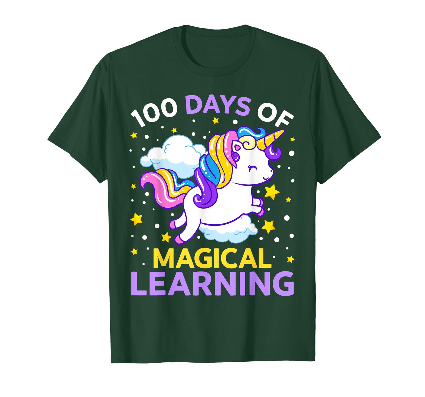 100th Day of School Unicorn Girls 100 Days of Kindergarten T-Shirt