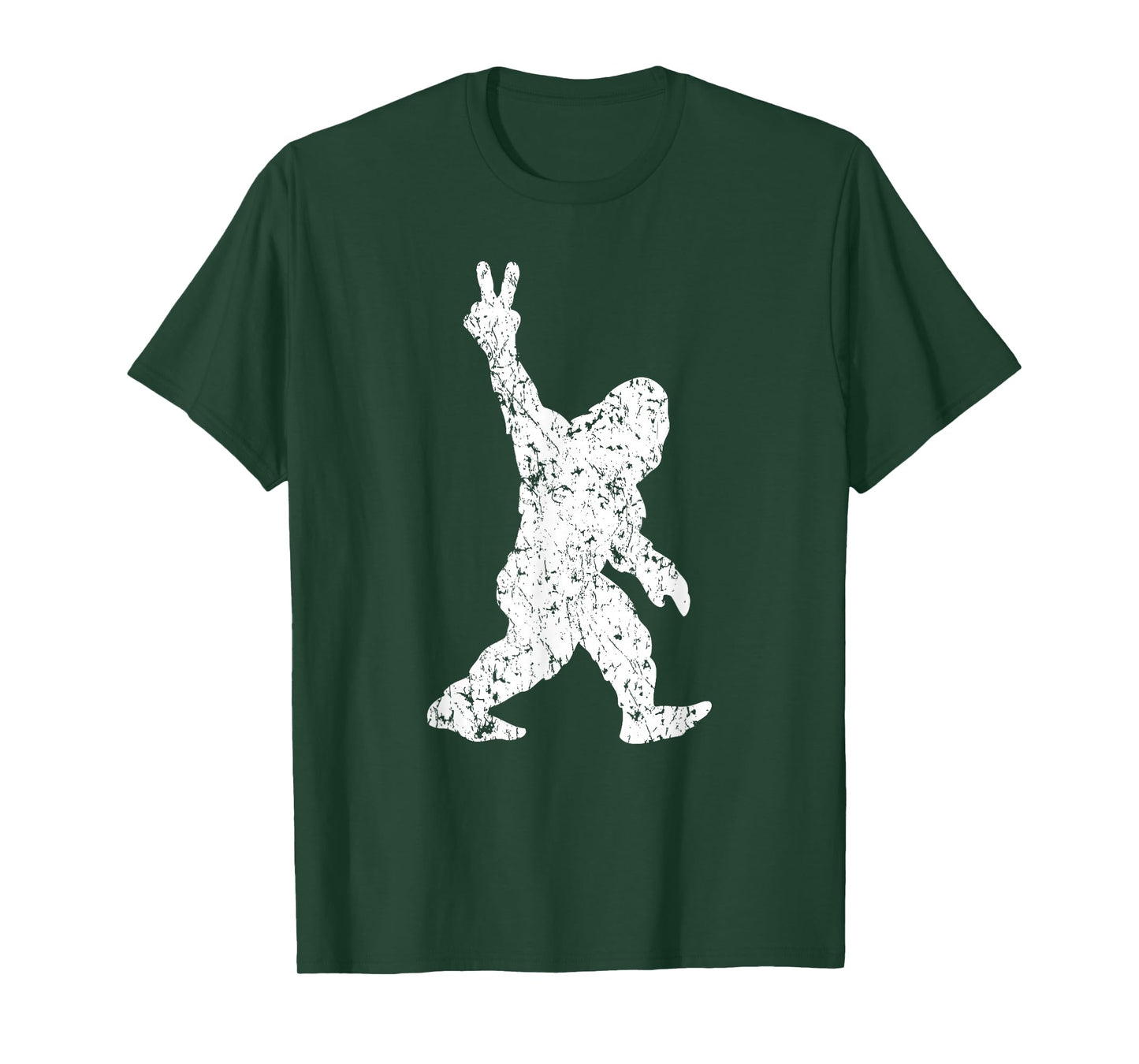 Funny Vintage Style Sasquatch Bigfoot Peace Sign Retro Yeti T-Shirt