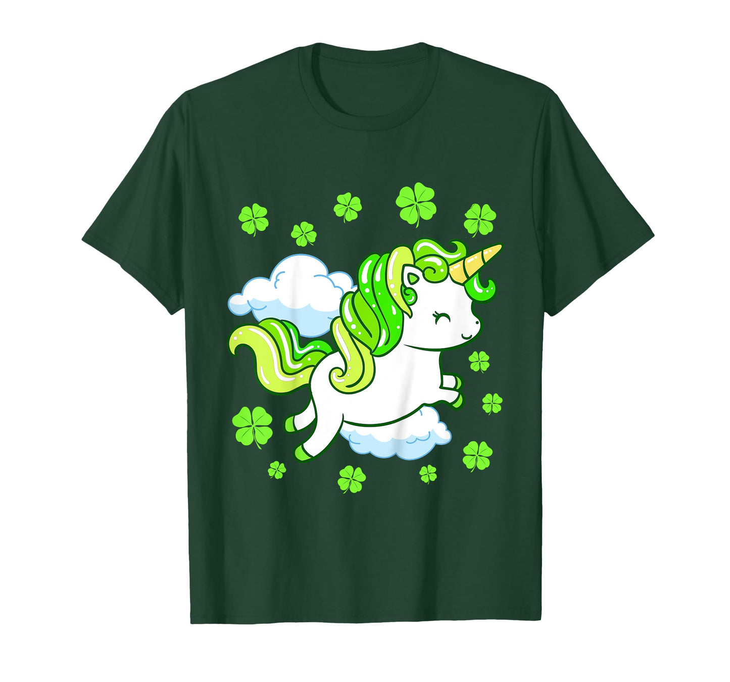 Kids St Patricks Day Unicorn Girls Toddler Shamrock T-Shirt