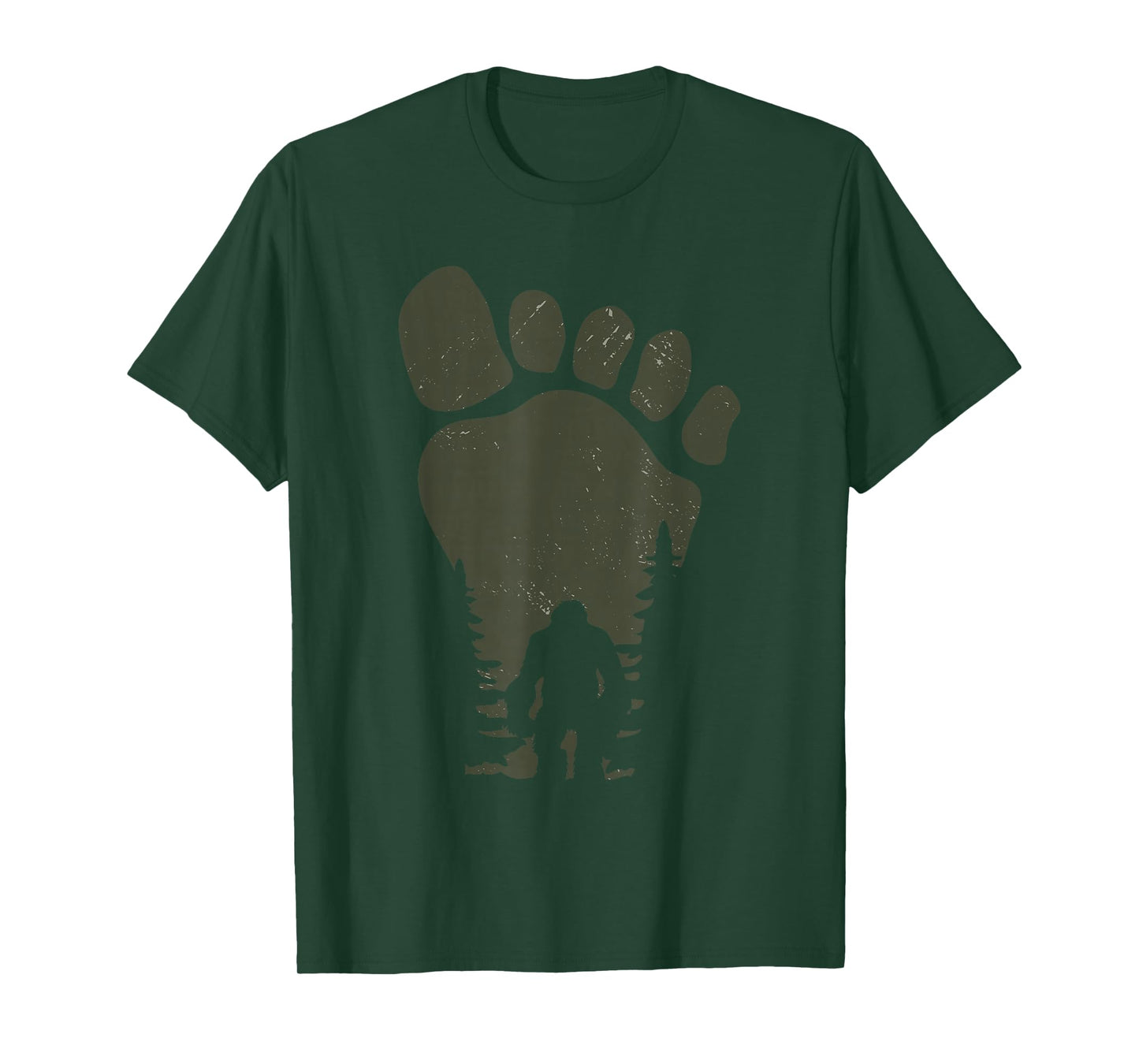 Sasquatch Or Bigfoot In The Forest Footprint T-Shirt