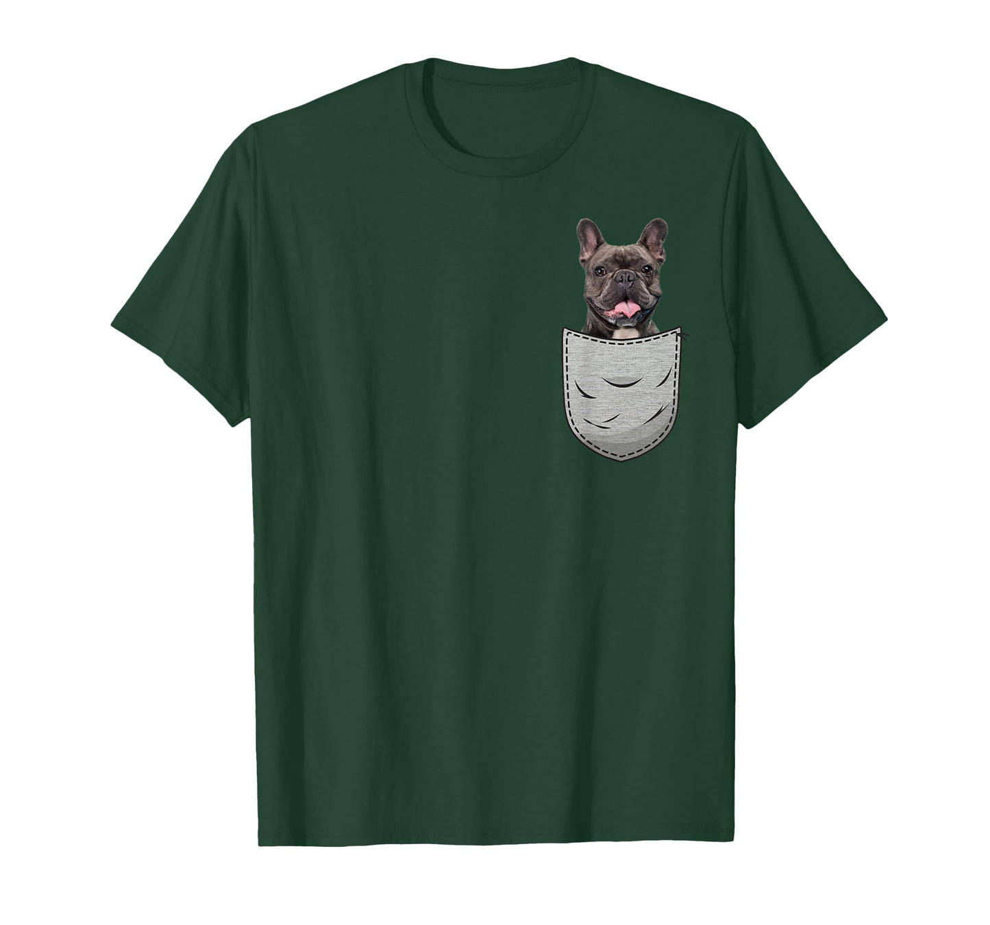 Frenchie French Bulldog Chest Pocket T-Shirt for Men Women Girls Kids