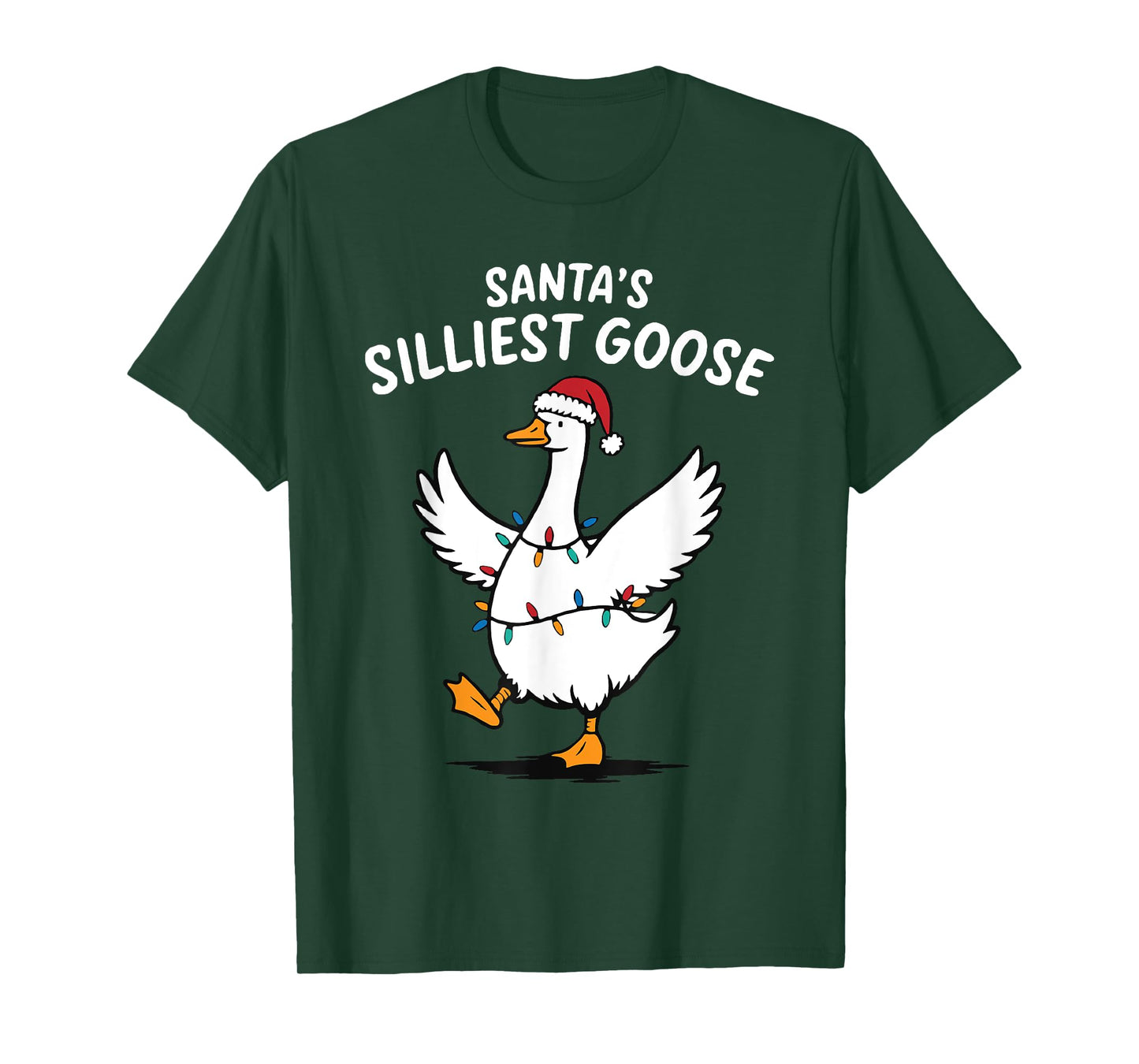 Retro Santa's Silliest Goose Christmas Silly Goose Xmas T-Shirt