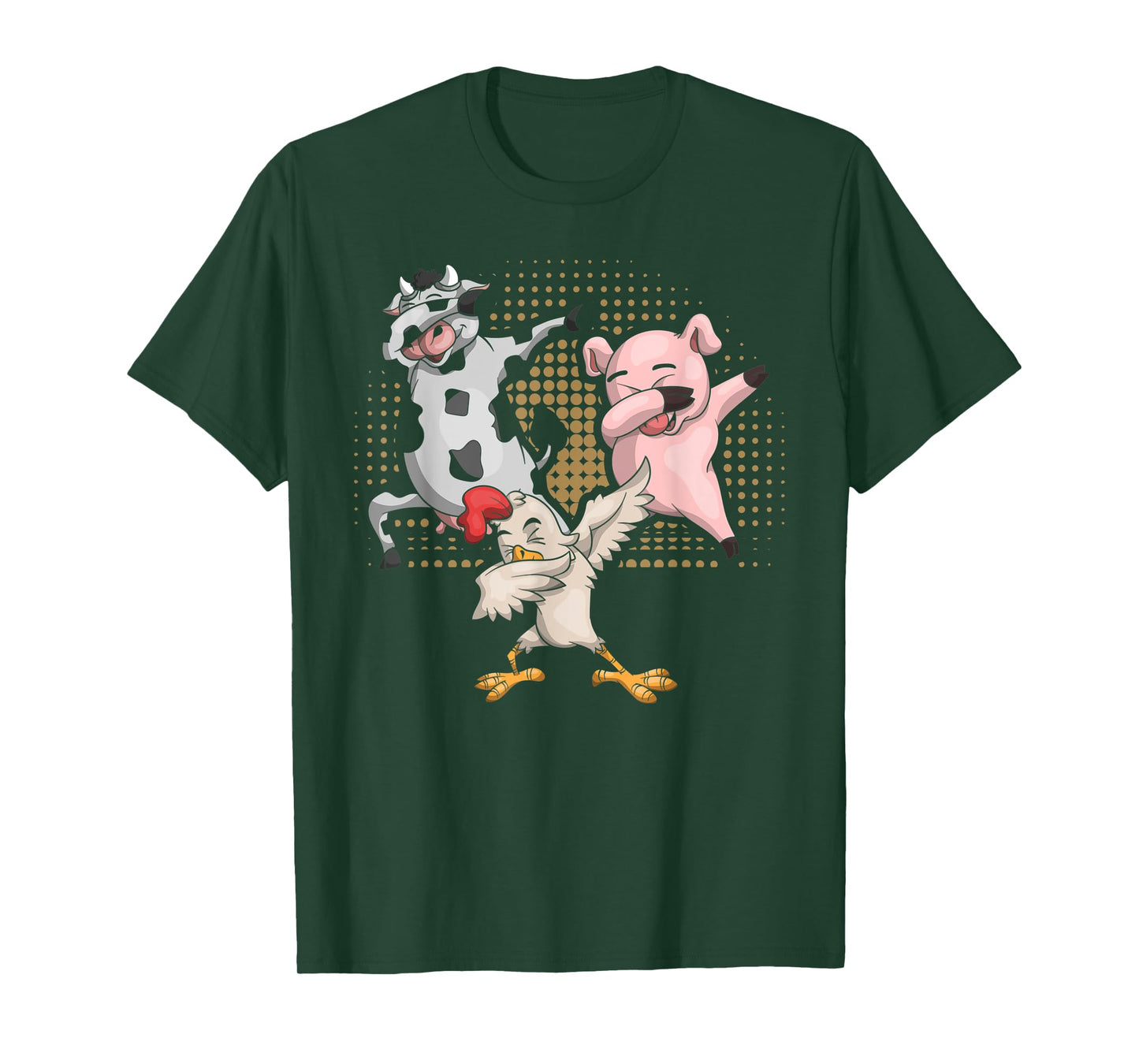 Dabbing Chicken Pig Cow Funny Farm Animal T-Shirt