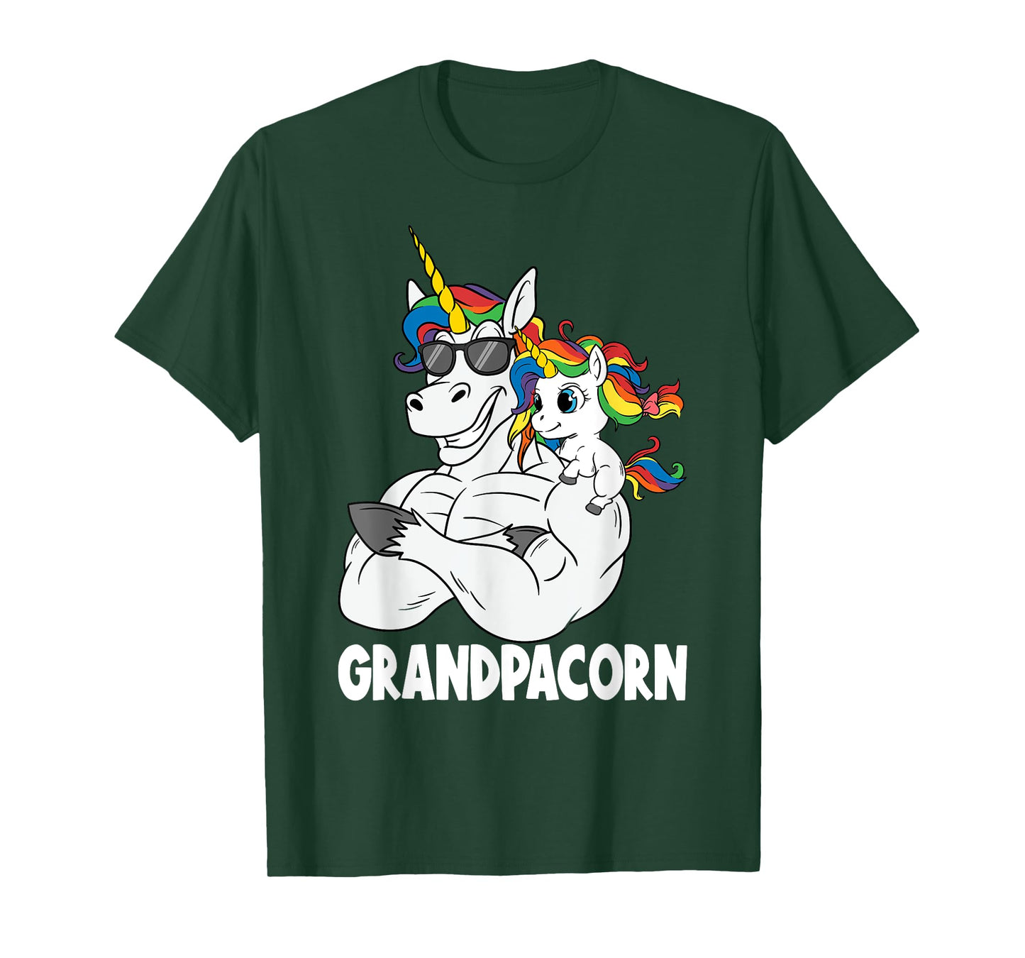 Muscle Grandpa Unicorn Old Pops Grandpacorn Grandfather T-Shirt