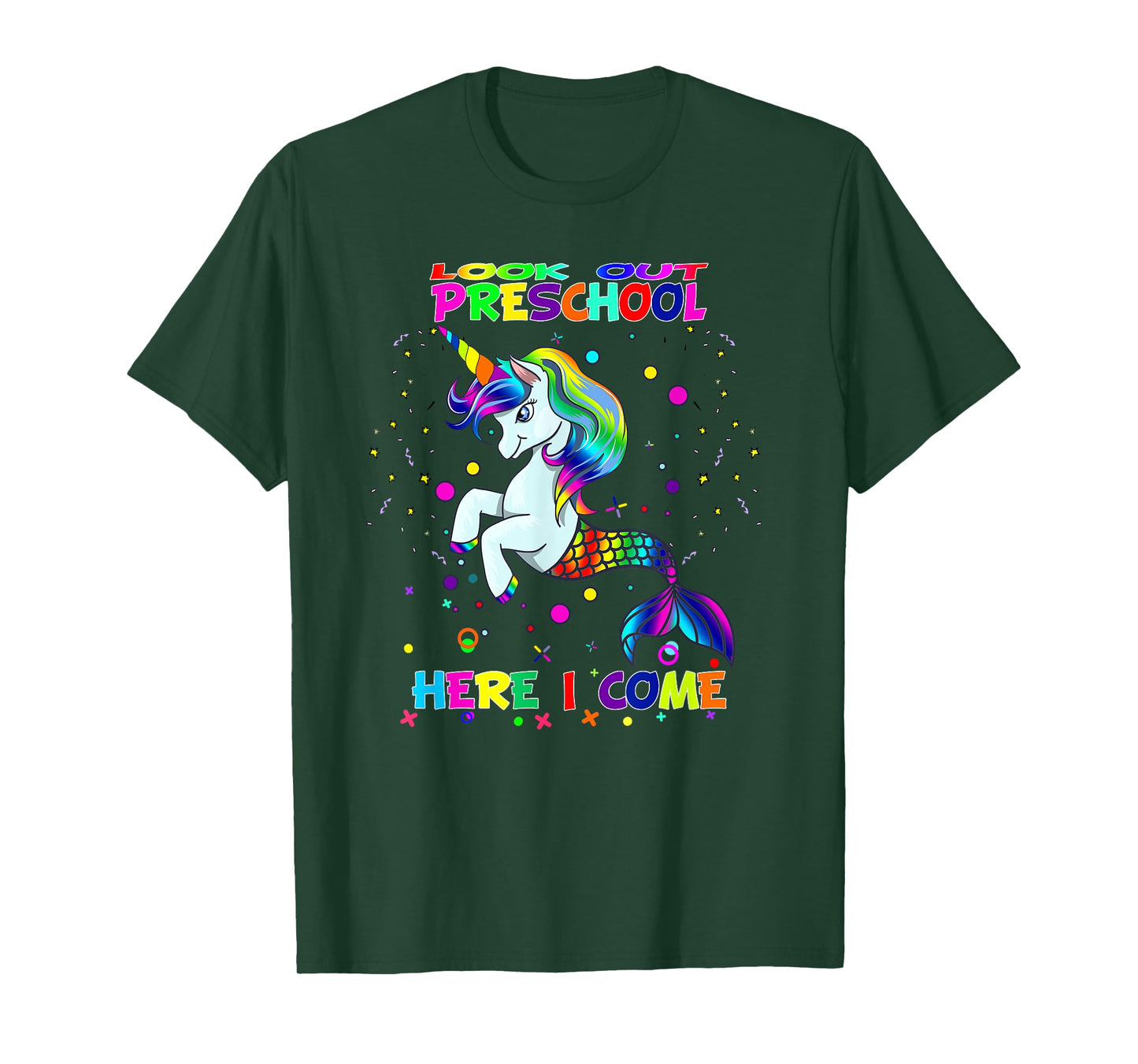 Look Out Preschool Here I Come Kids Mermicorn Unicorn T-Shirt