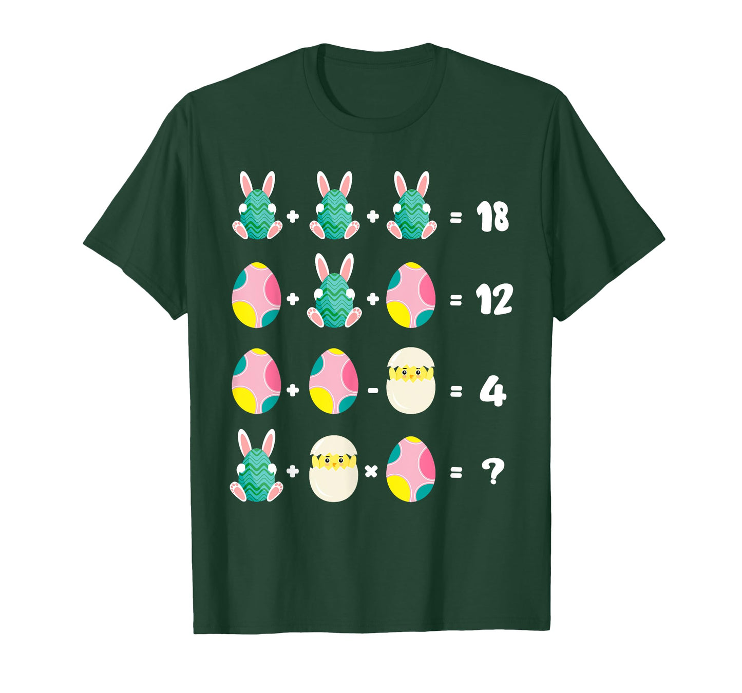 Order Of Operations Quiz Math Teacher Easter Chicken Rabbit T-Shirt
