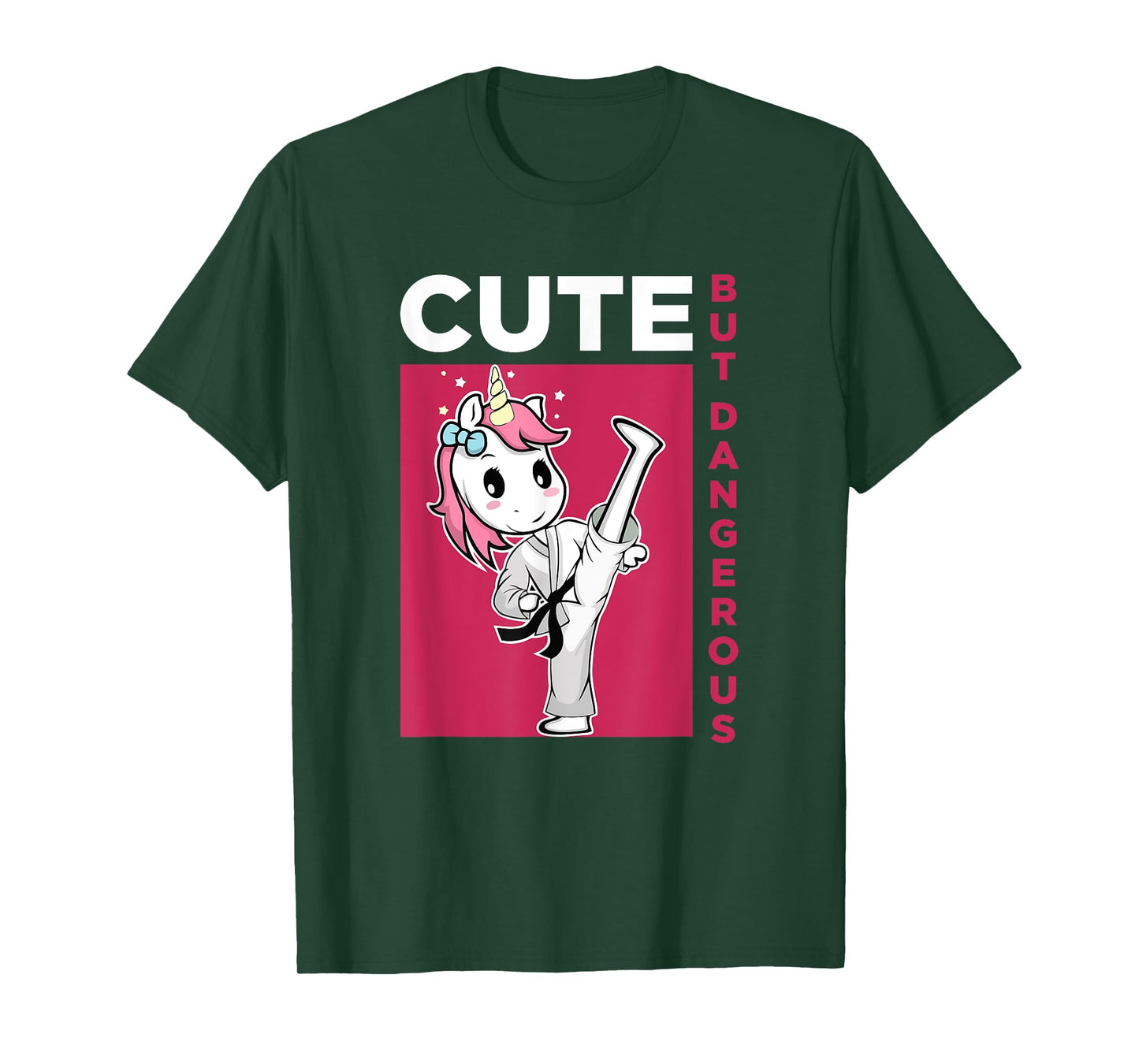 Cute but Dangerous Karate Taekwondo Unicorn Karate Girl T-Shirt
