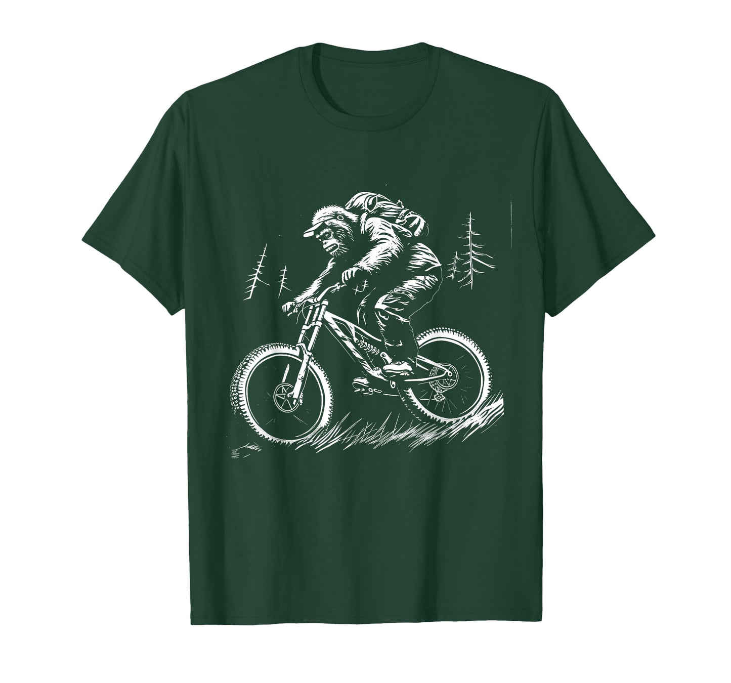 Bigfoot Sasquatch Mountain Bike MTB Downhill Biker Funny T-Shirt
