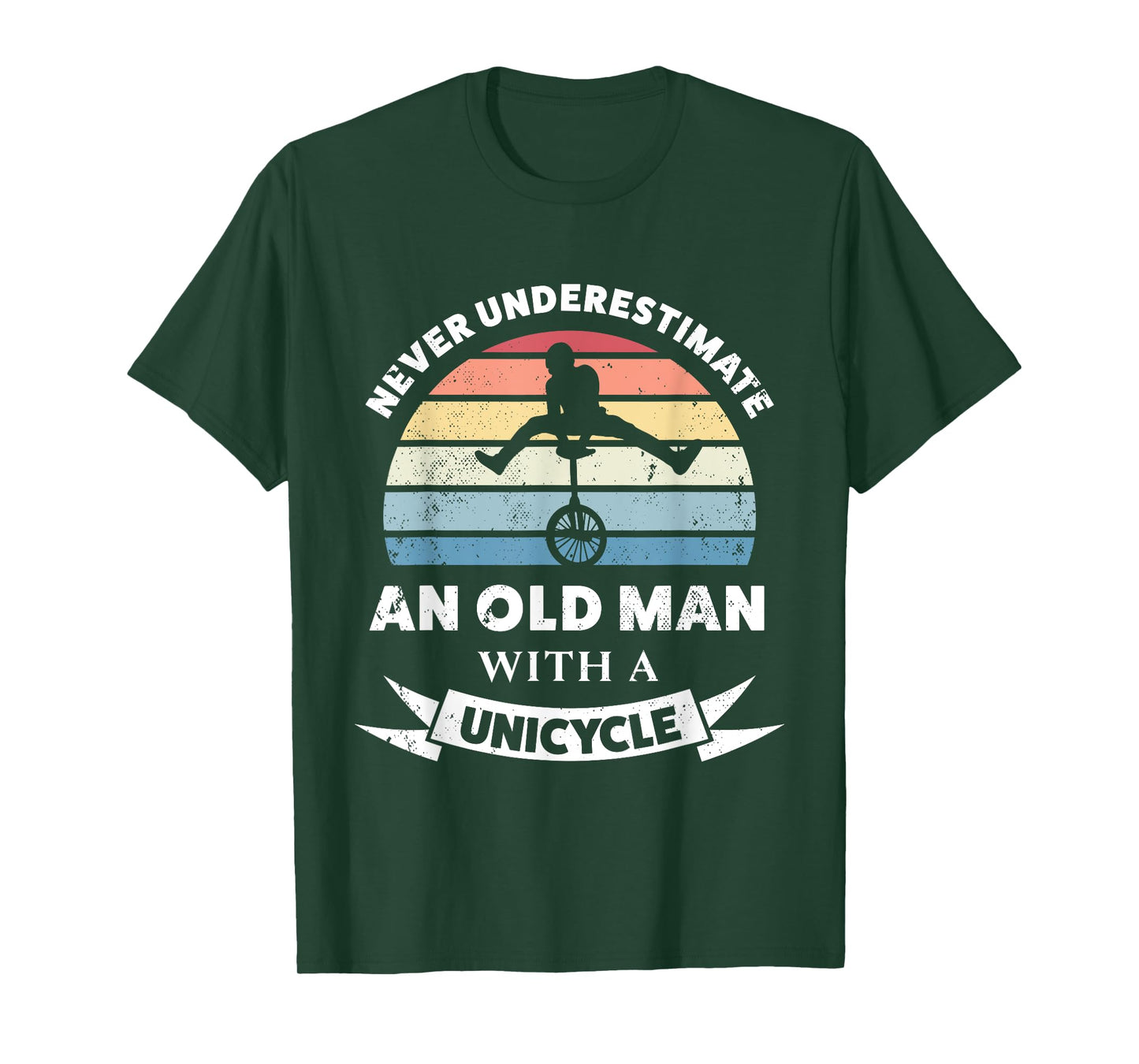 Old Man with a Unicycle Funny Gift Dad T-Shirt