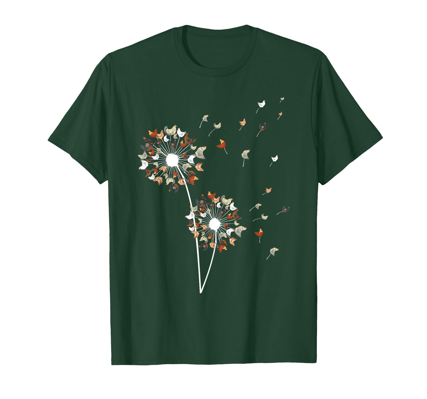 Chicken Art For Men Women Dandelion Lovers Chicken Farmer T-Shirt