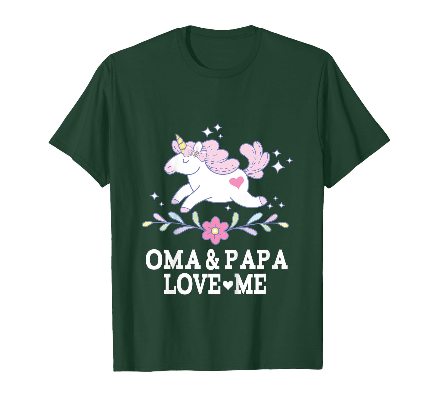 Oma and Papa Love Me Granddaughter Unicorn T-Shirt