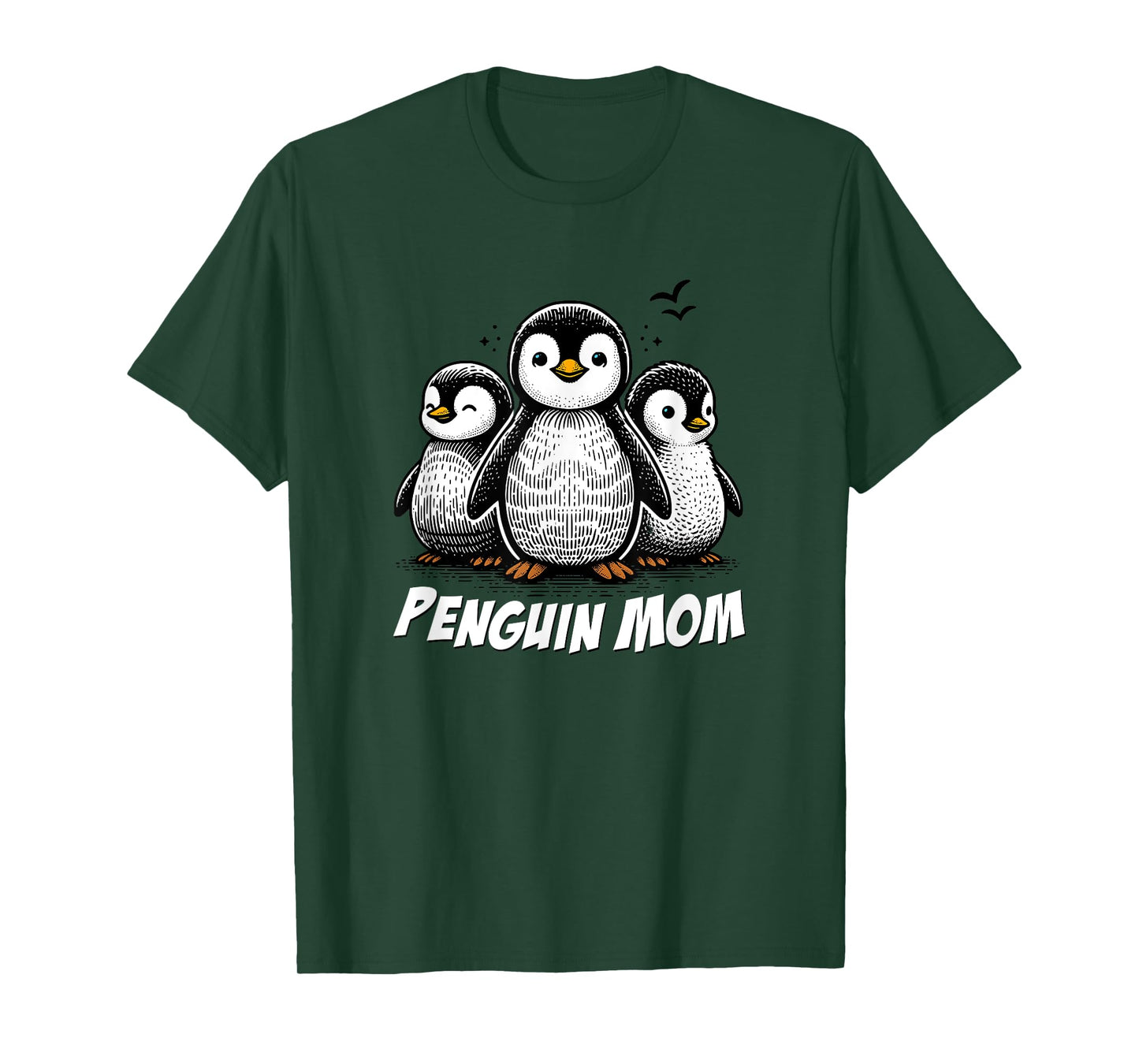 Cute Penguin Art, Penguin Lovers Mom Graphic T-Shirt