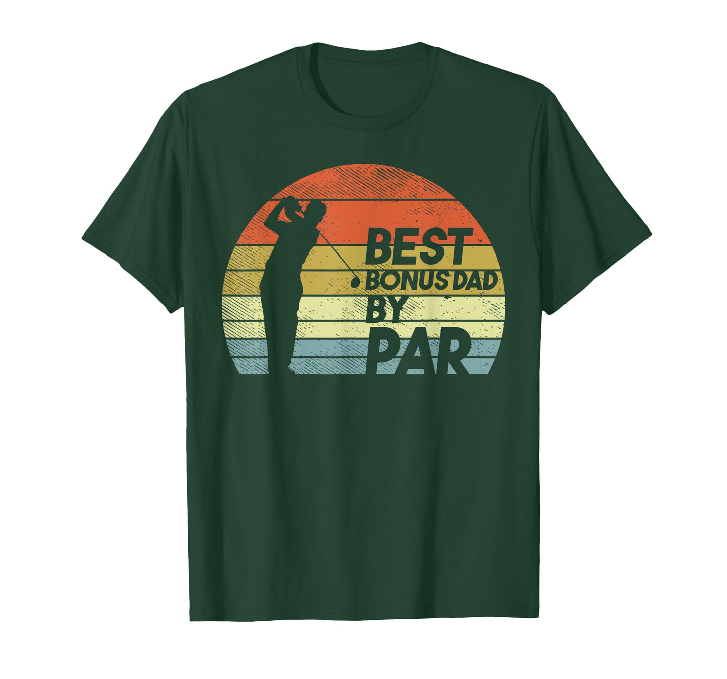 Best Bonus Dad Par Retro Golfing Golfer Step Dad Father Gift T-Shirt