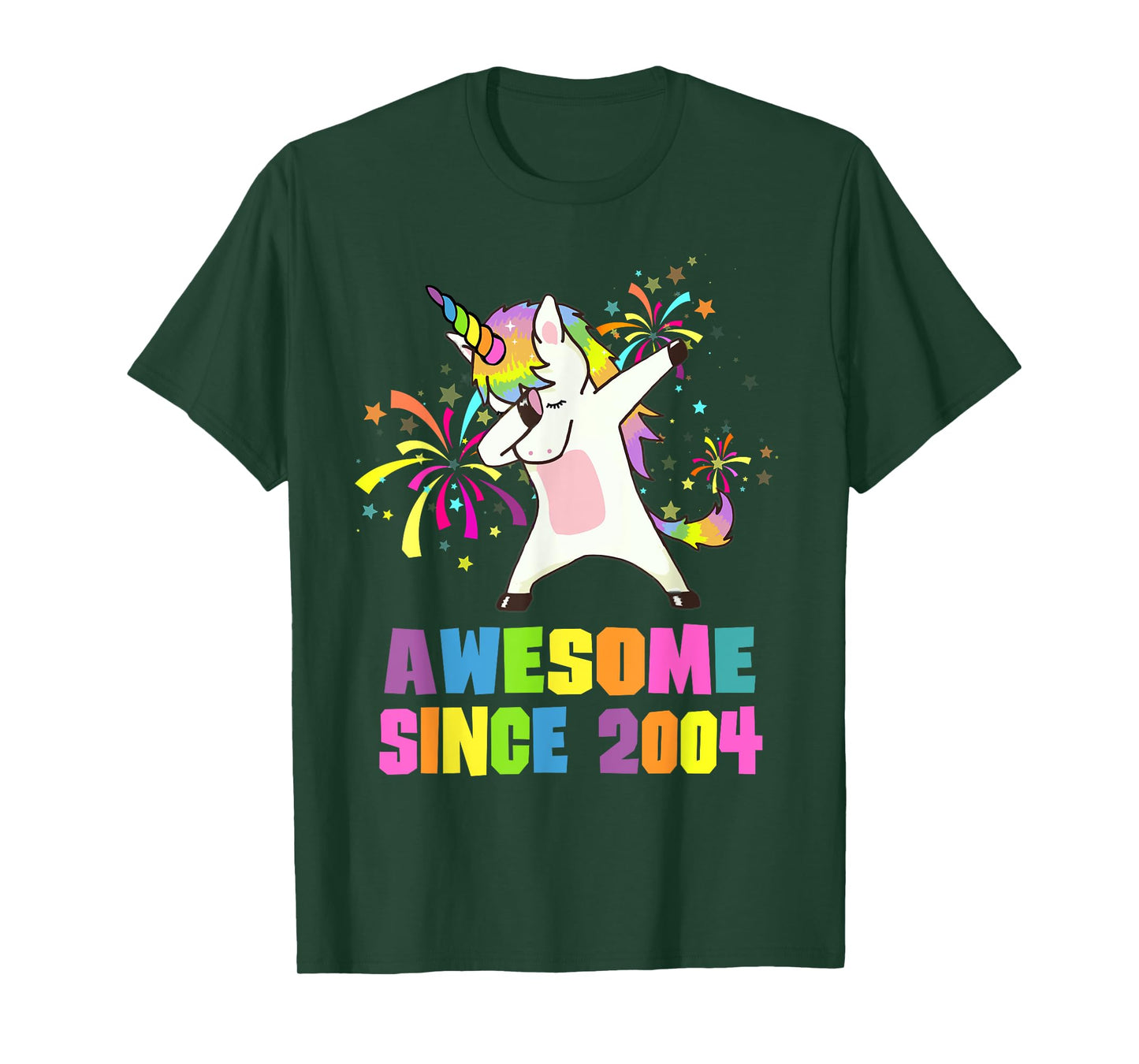 21 Years Old Awesome Since 2004 Unicorn 21st Birthday T-Shirt