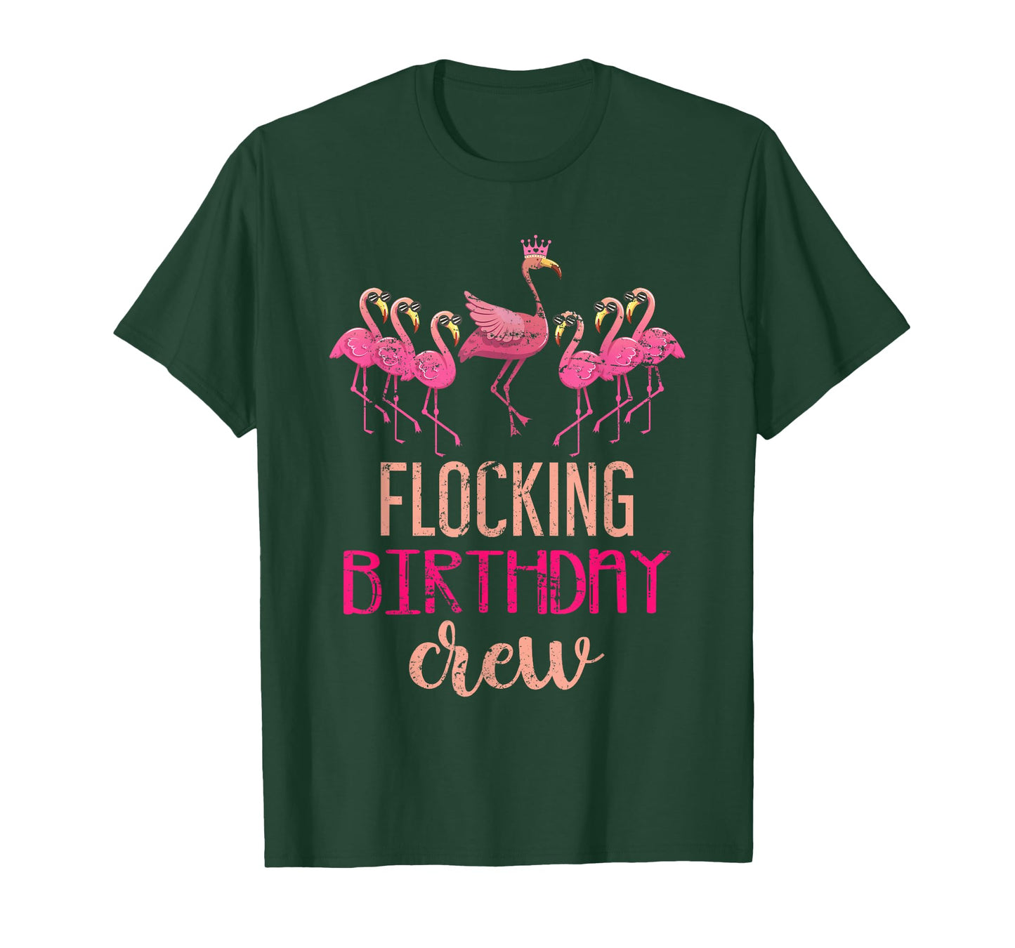 Flocking Birthday Crew Flamingo T-Shirt