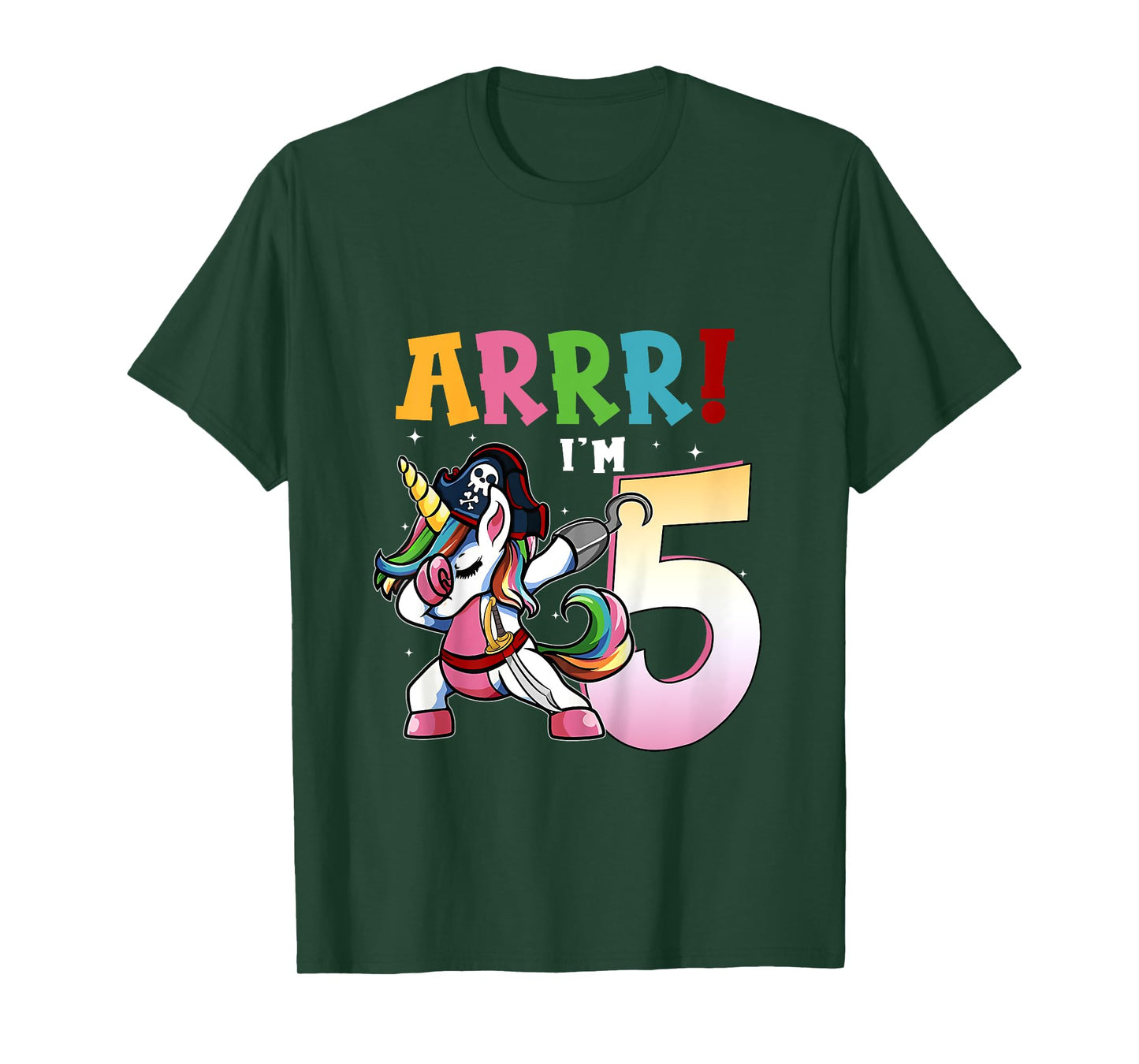 ARR I'M 5 Birthday Pirate Tees I 5th Birthday Unicorn Dance T-Shirt